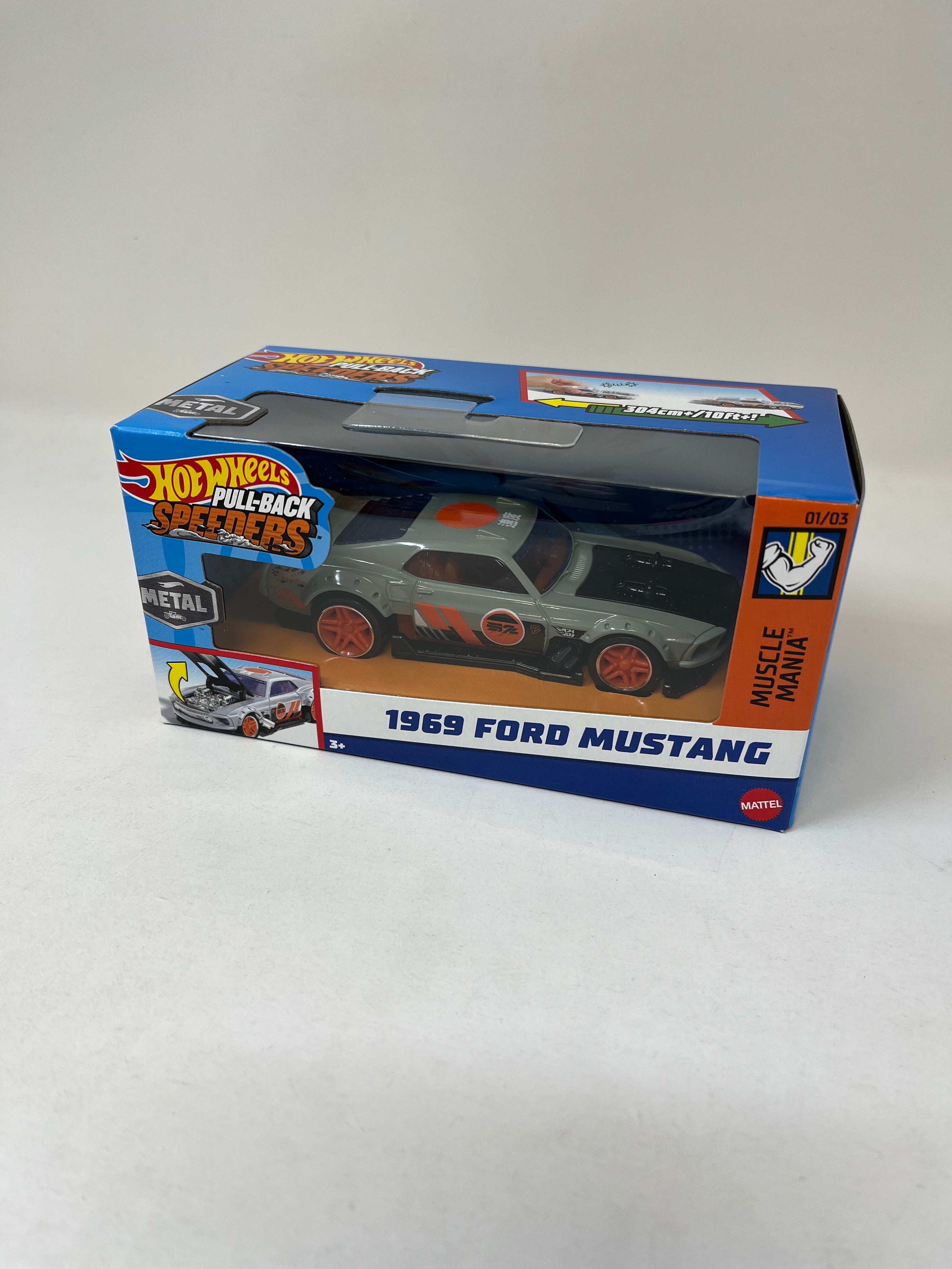 1969 Ford Mustang * 2024 Hot Wheels Pull-Back Speeders 1:43 scale、mySite、hgirdovlk