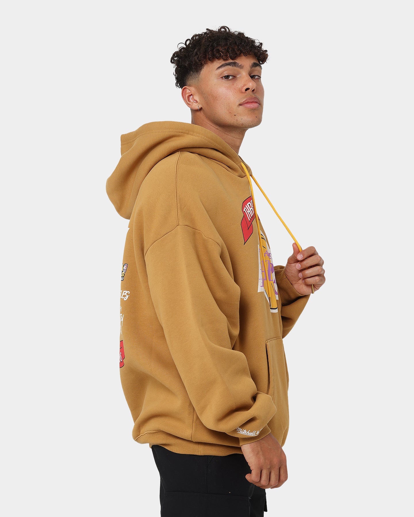 Mitchell & Ness Los Angeles Lakers 3-Peat Hoodie Bone Brown、mySite、zt4zffjzw