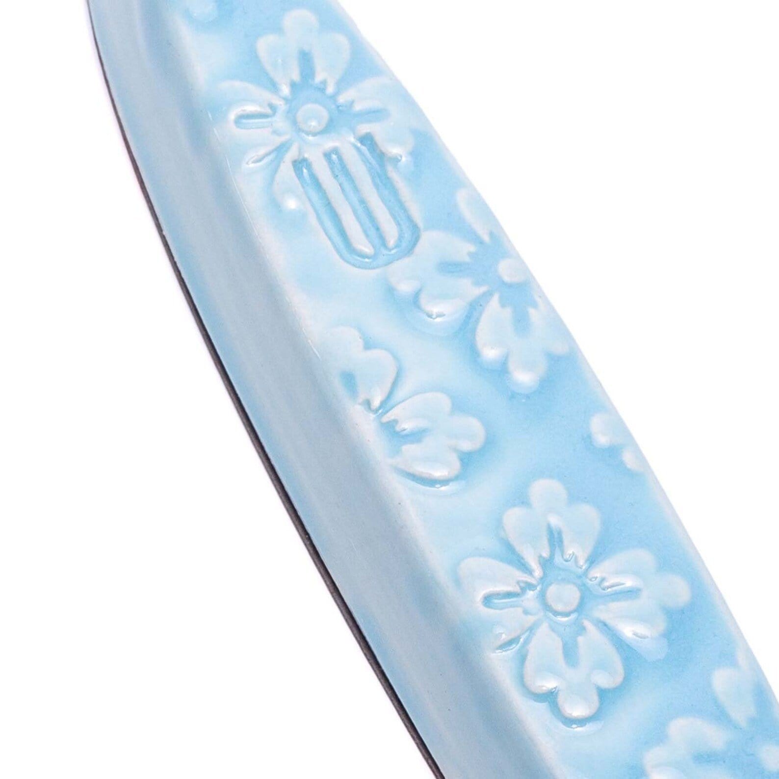 Light Blue Floral Ceramic Mezuzah Case by Mickala Design、mySite、topwebapps
