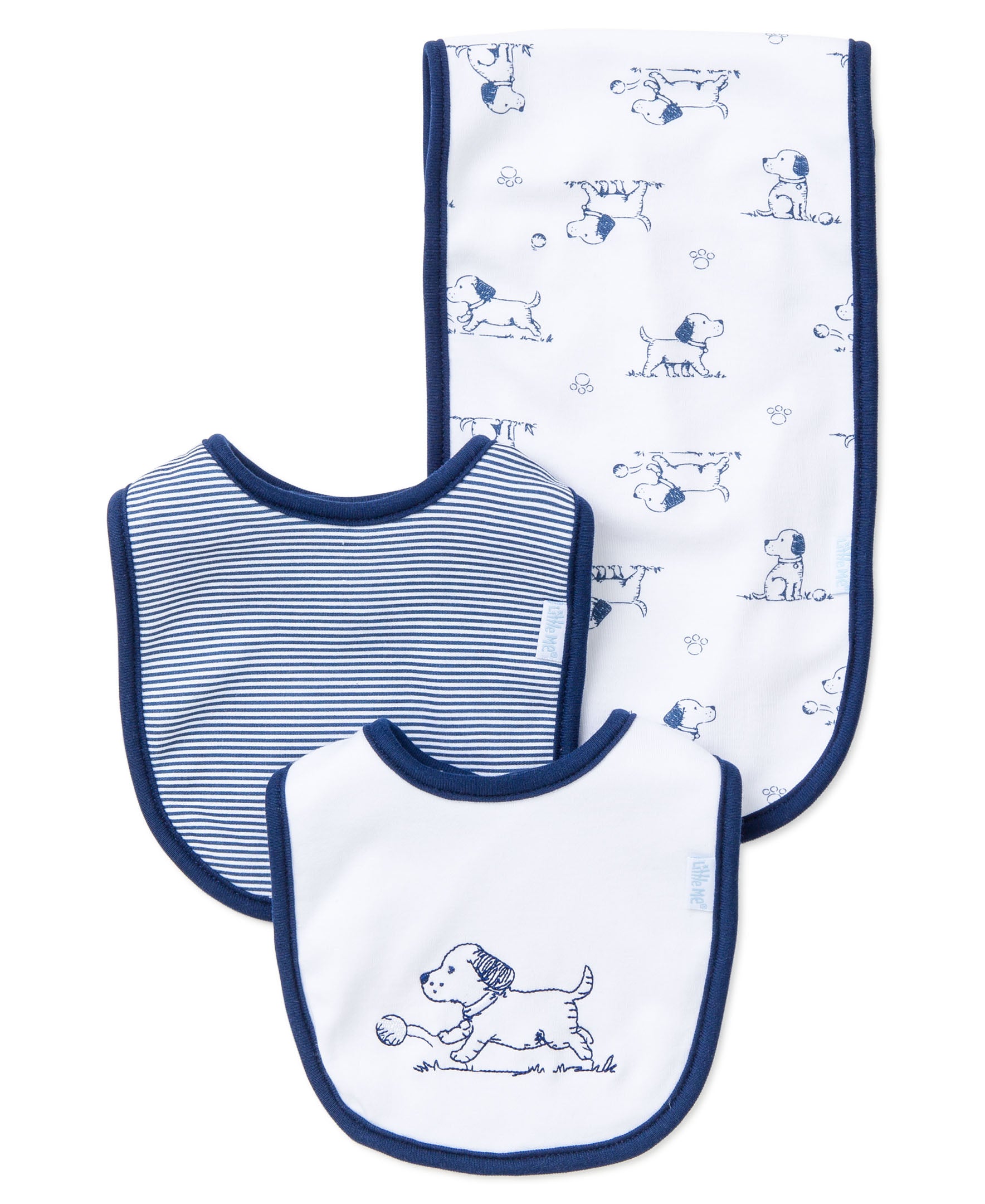  Puppy Toile Bib & Burp Set、mySite、layawaytickets