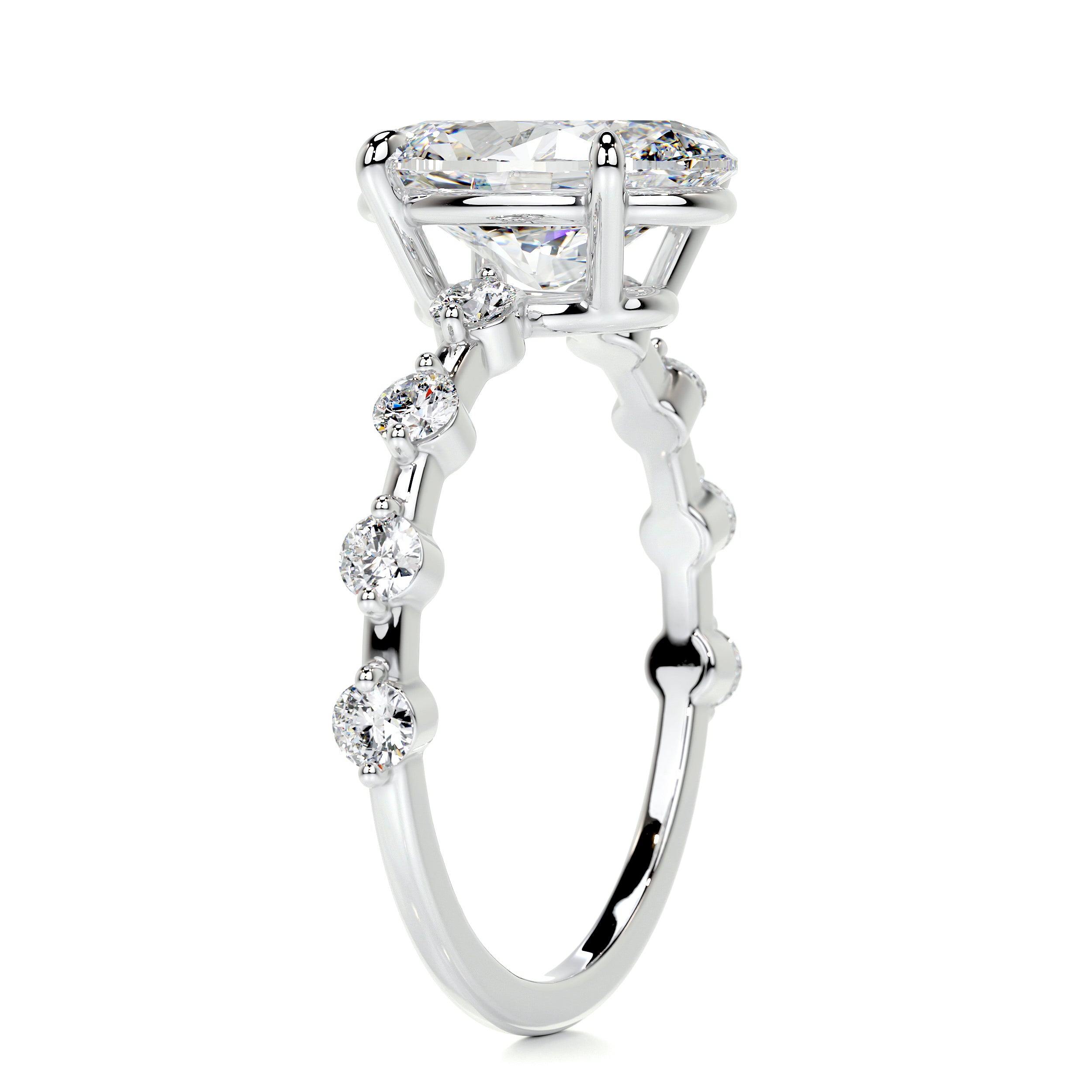 Bell Diamond Engagement Ring -14K White Gold、mySite、hinf8tx79