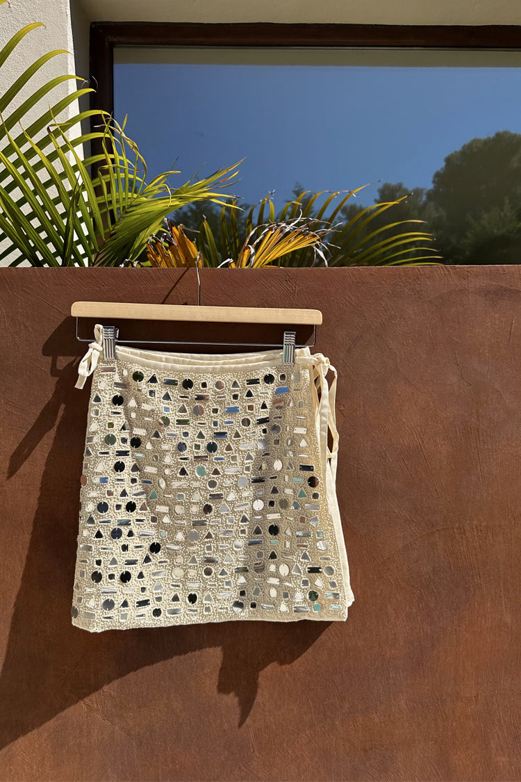 Cream Beaded Mirror Skirt、mySite、solidvoid