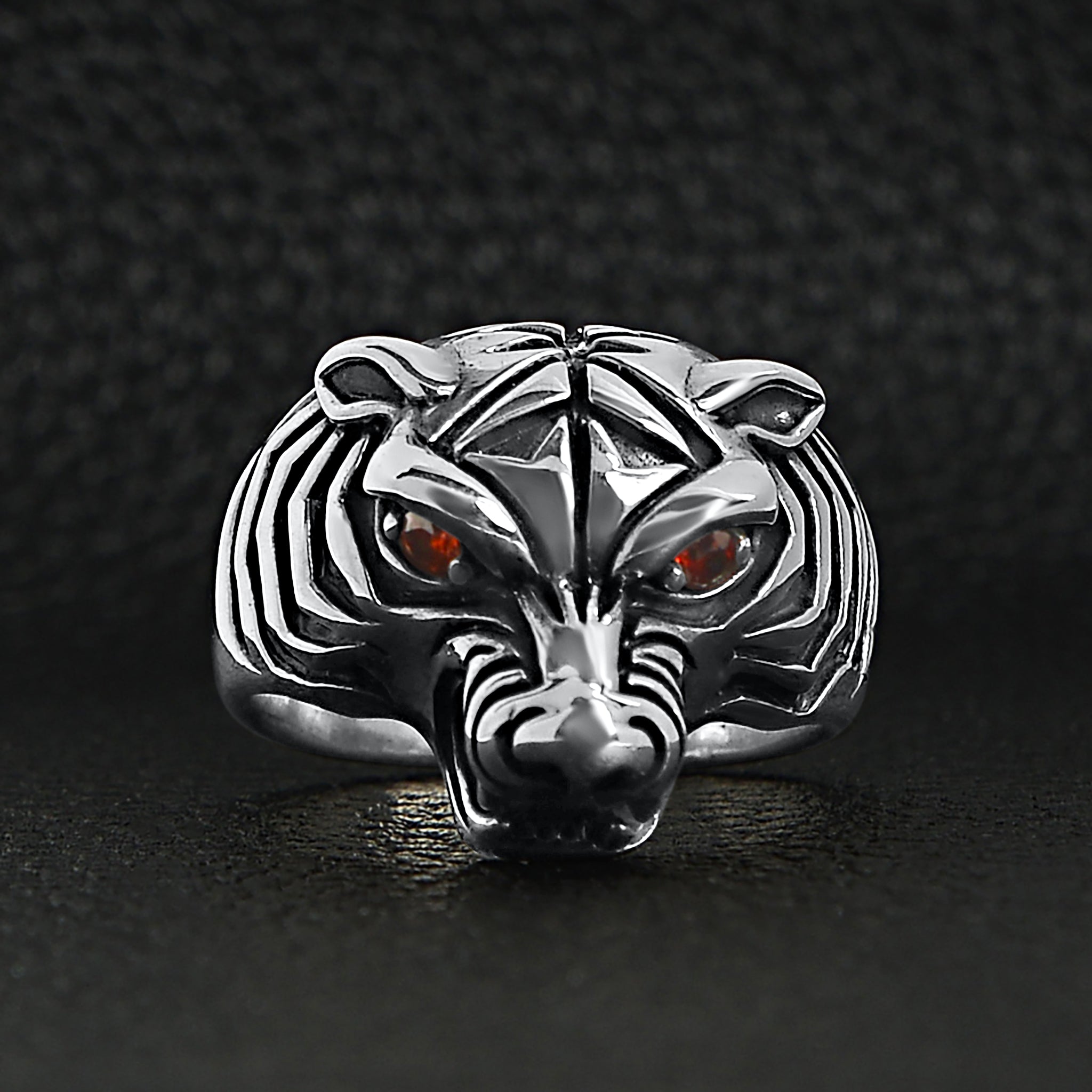 Sterling Silver Red CZ Eyed Tiger Ring / SSR0015、mySite、dreamappss