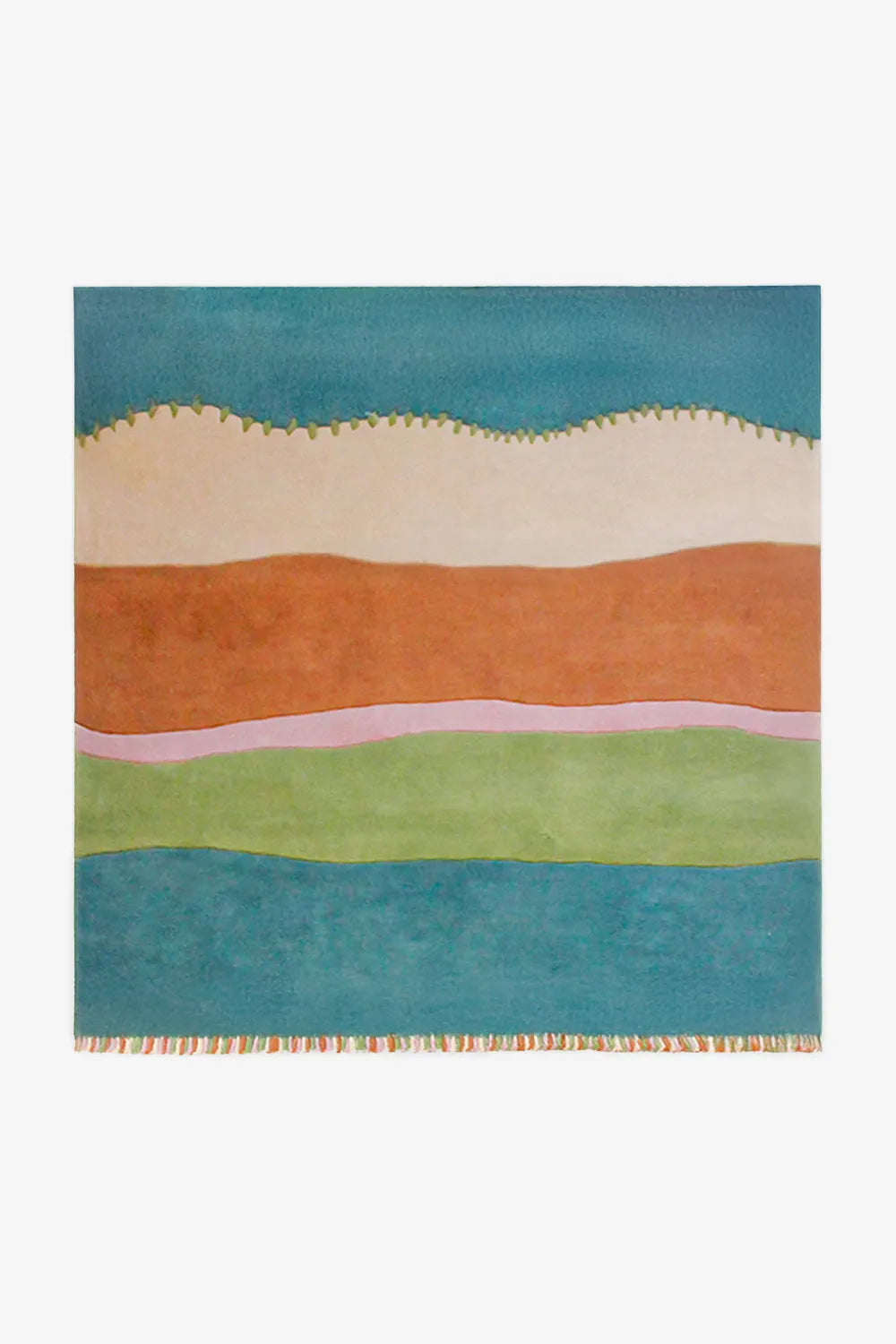 Stitched and Striped Square Hand Tufted Wool Rug、mySite、gigharbornorthrealestate