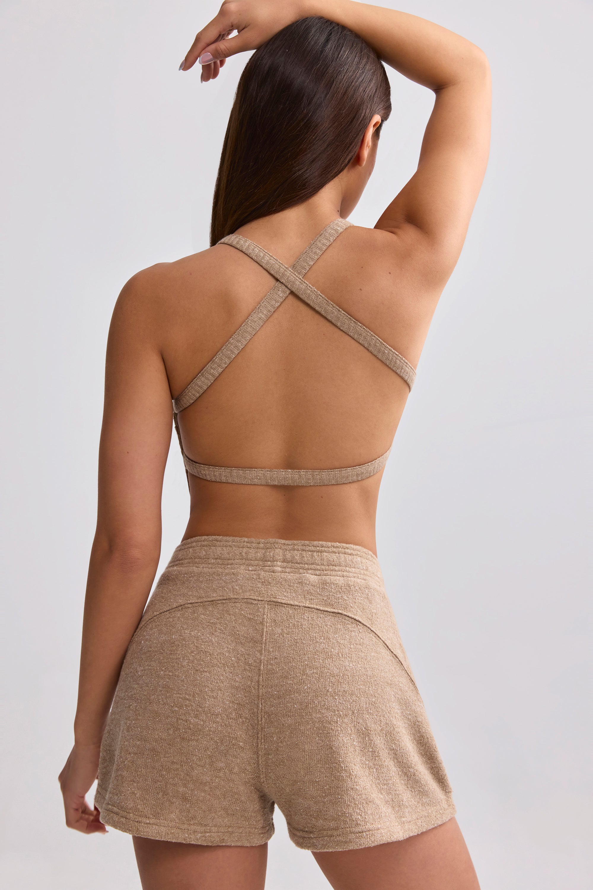 Terry Towelling Shorts in Mocha Brown、mySite、solidvoid