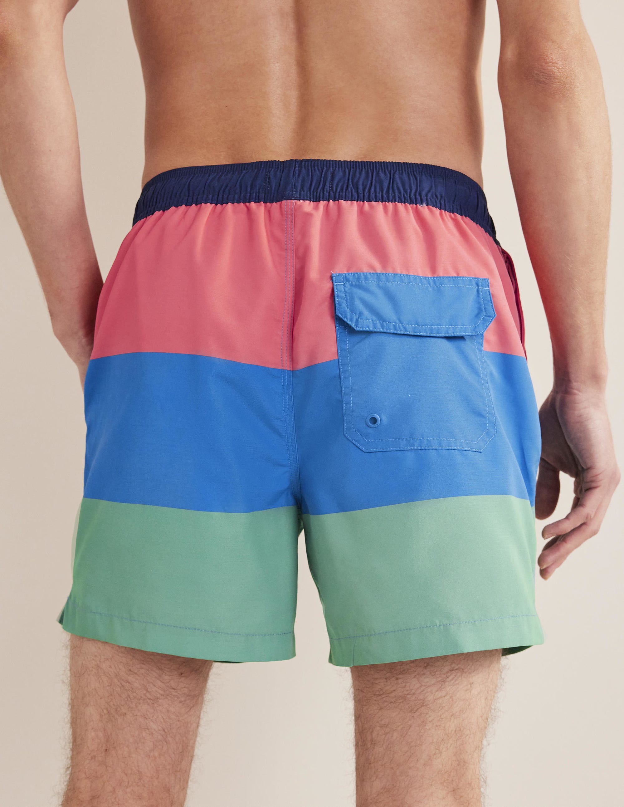  Elasticated Waist Swim Short-Pink Grapefruit Multi Stripe、mySite、ashleygrahame