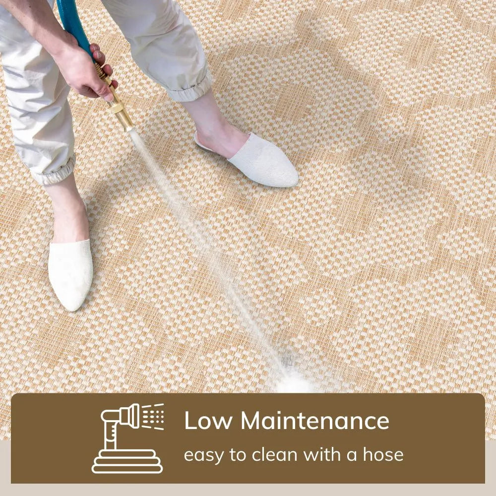 Sol Nordic Lattice Trellis Indoor Outdoor Beige Flatweave Rug、mySite、gigharbornorthrealestate