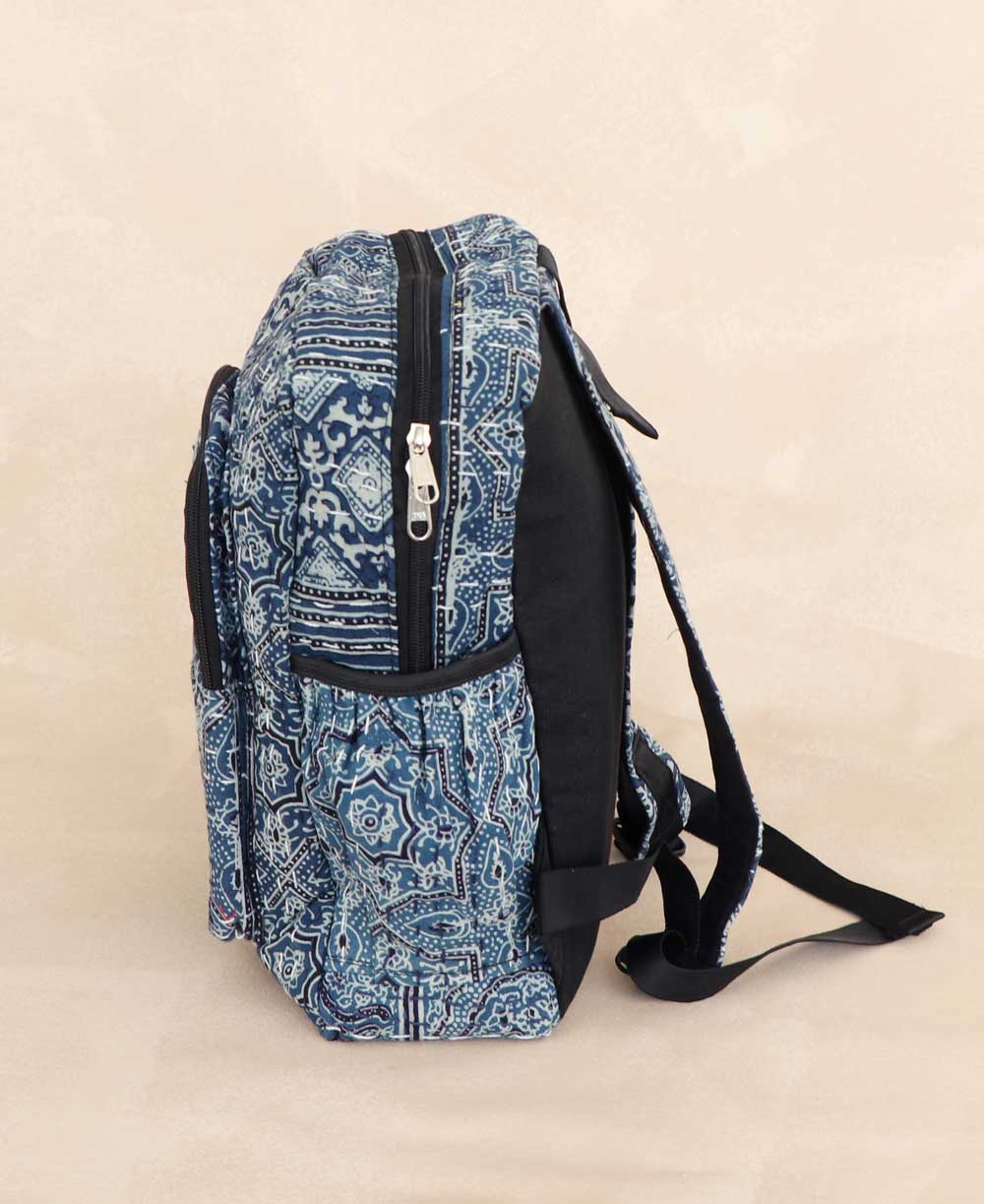 Kantha Stitch Block Print Inspired Compact Backpack、mySite、topwebapps