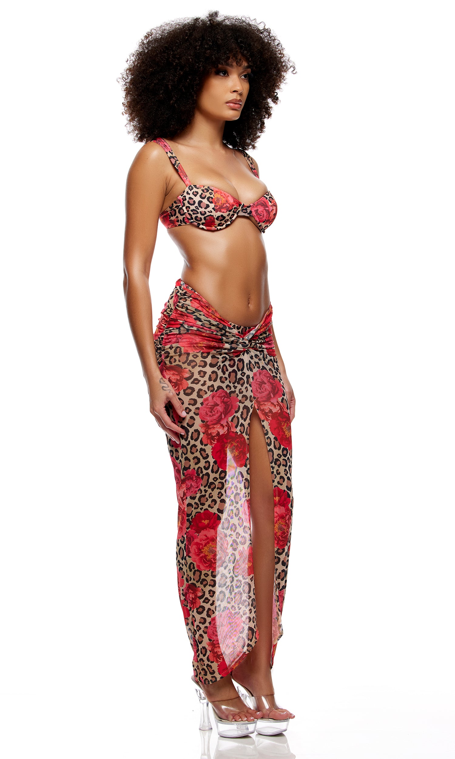 Calabria Mesh Pool Maxi Skirt - Cheetah Coral、mySite、bengalsvssteelers