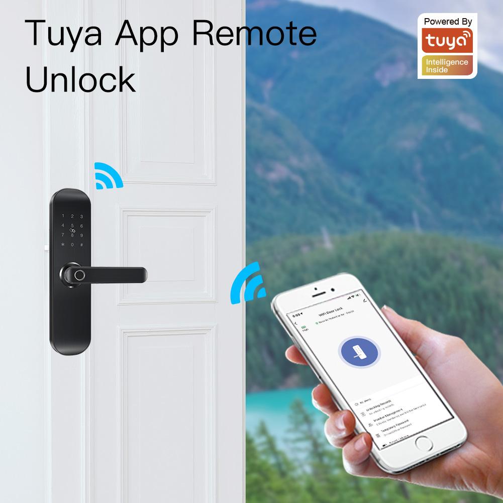 WiFi Security Smart Door Lock Multiple Unlocking Fingerprint Lock、mySite、fannypackpong
