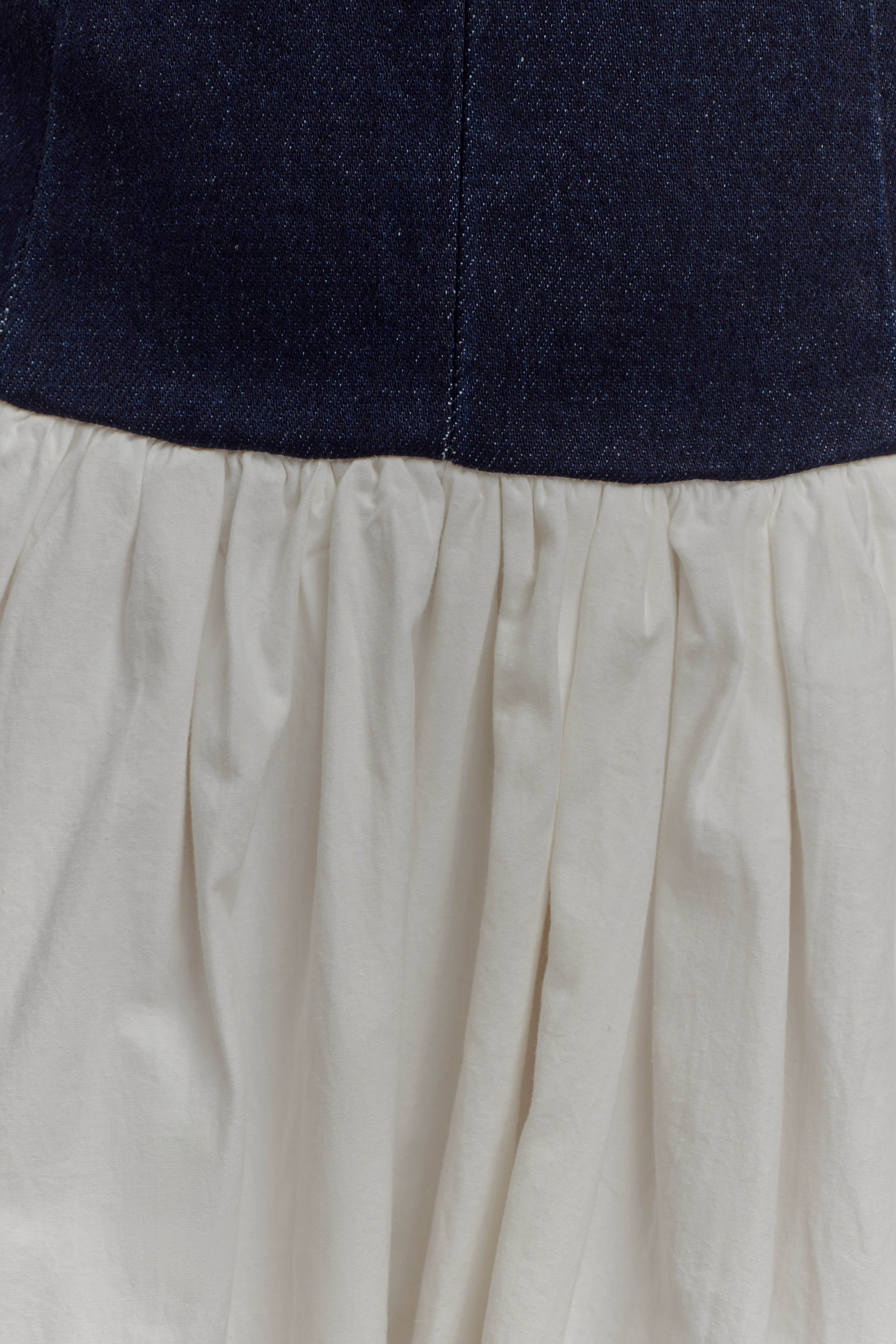 Ashwin Denim Cotton Midi Dress - Indigo Blue、mySite、solidvoid