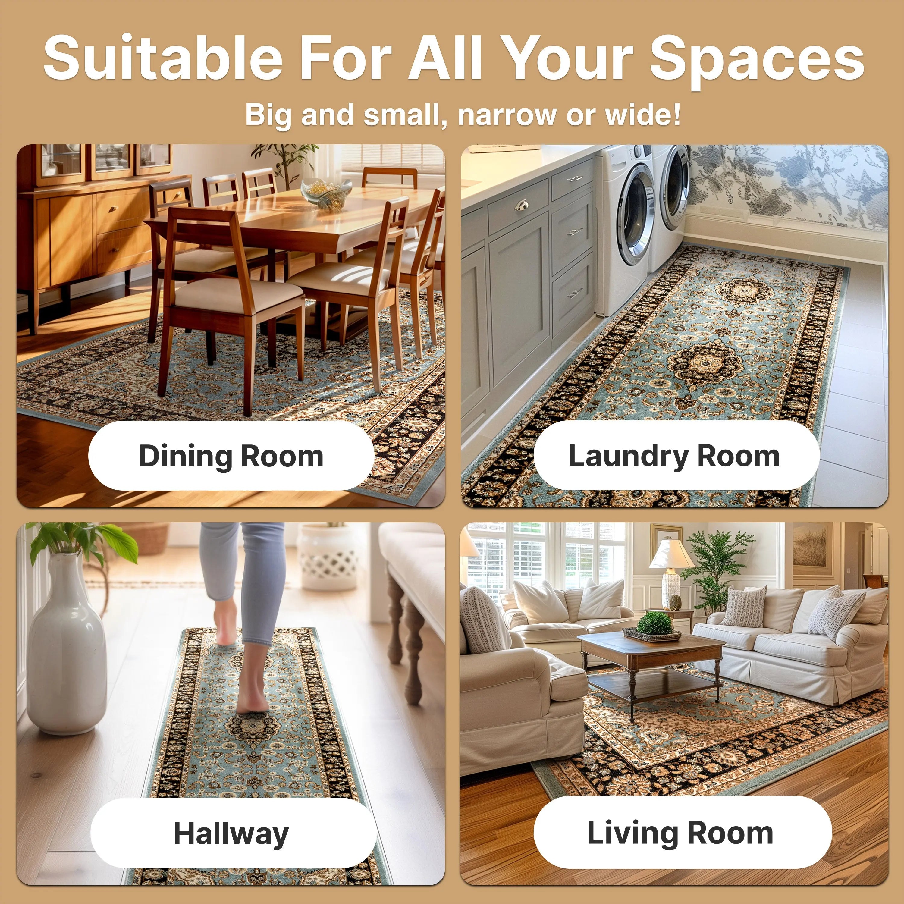 Medallion Kashan Light Blue Traditional Rug、mySite、gigharbornorthrealestate