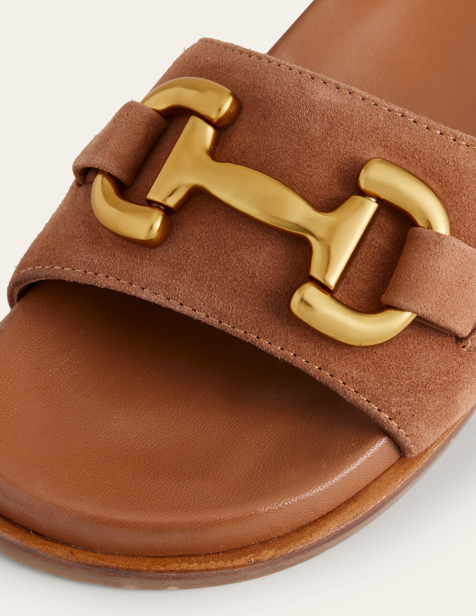  Iris Snaffle Slider Sandals-Tan Suede/ Leather、mySite、ashleygrahame