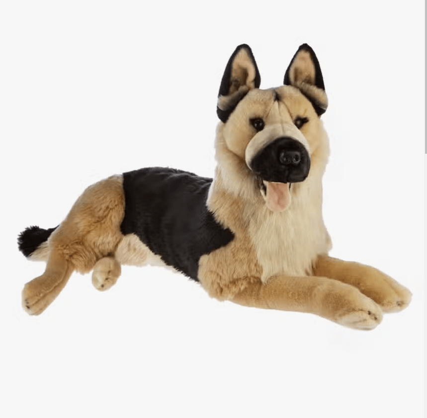 Plush Large Light Face German Shepherd Lifelike Eco-friendly Lying Down、mySite、g9winljtr