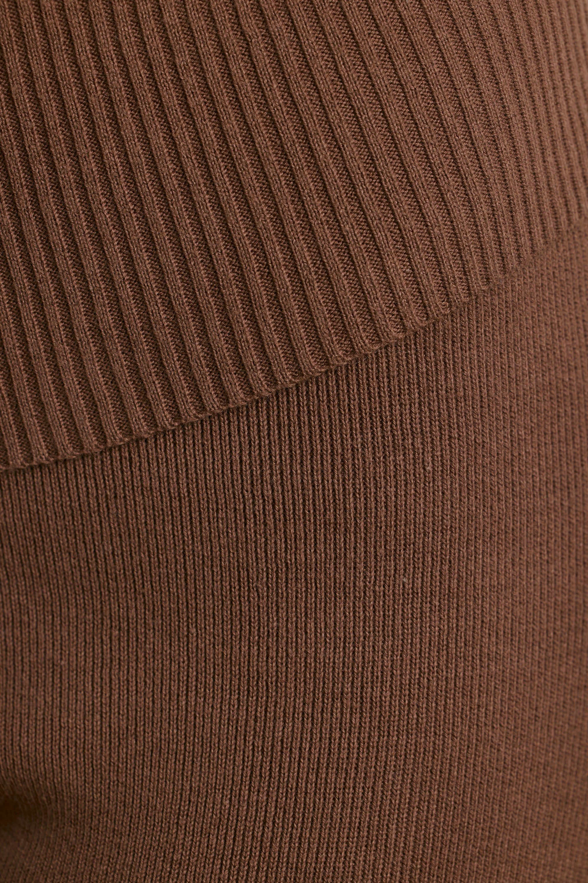 Chunky Knit Kick Flare Trousers in Espresso、mySite、solidvoid