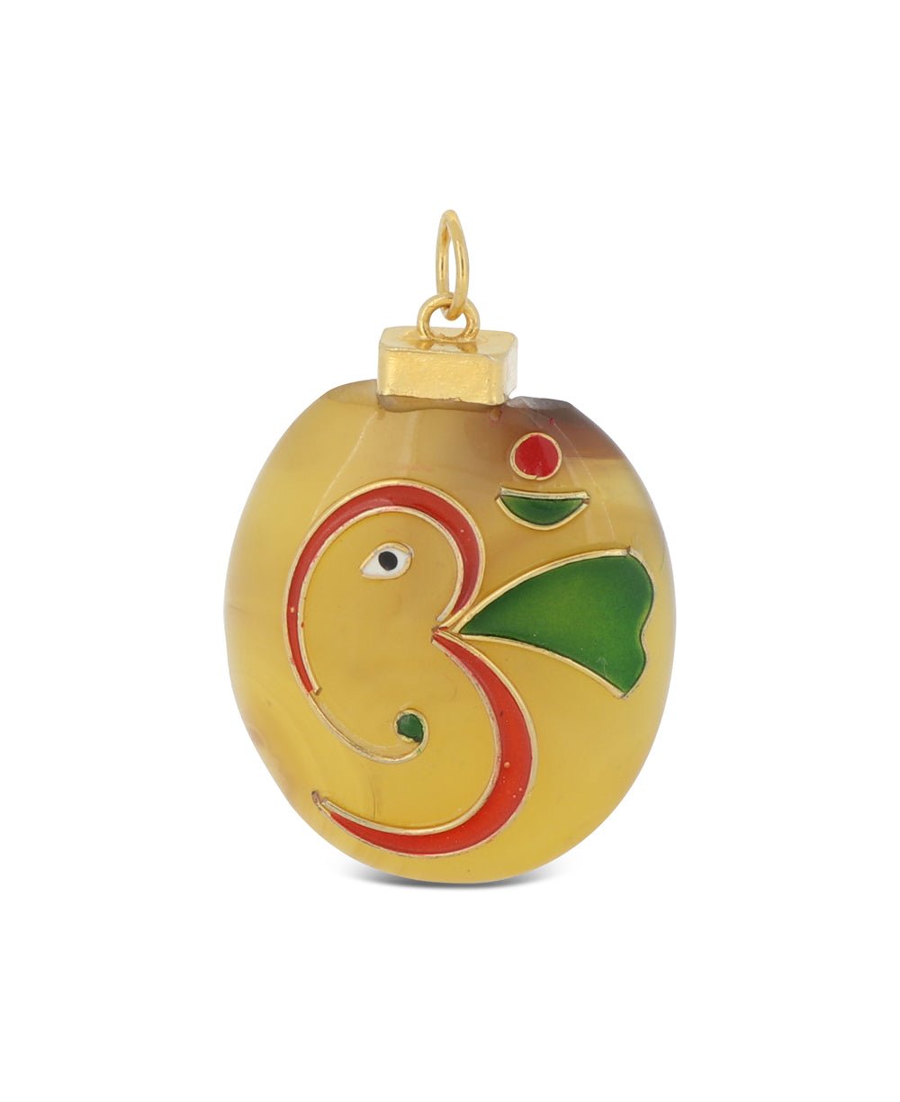 Abstract Om Ganesh Enamel Work Artistic Pendant、mySite、topwebapps