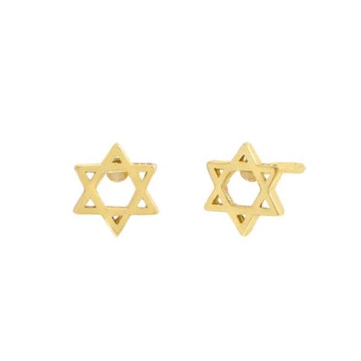 Simple Star of David Stud Earrings - 14k Gold-Plated、mySite、topwebapps