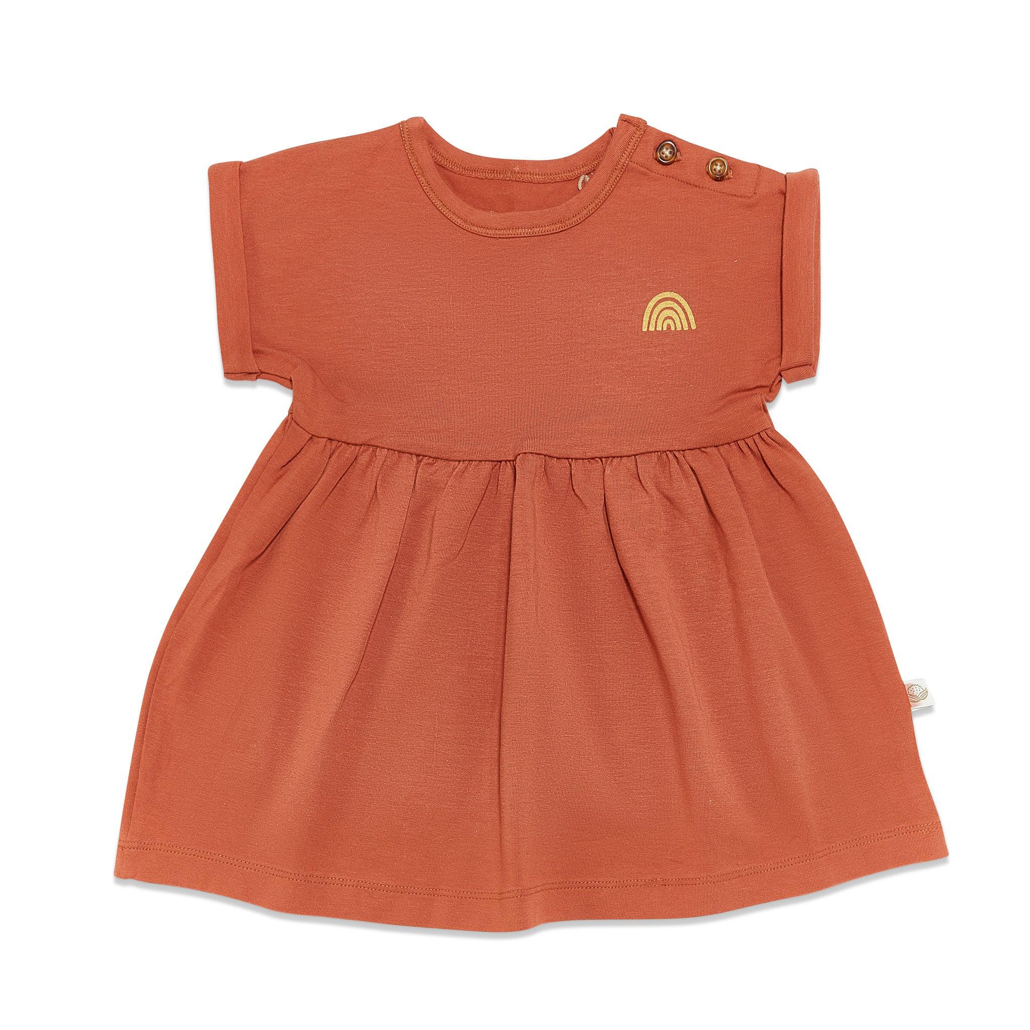 RETIRED - Organic Short Sleeve Twirl Dress - Paprika、mySite、g9winljtr