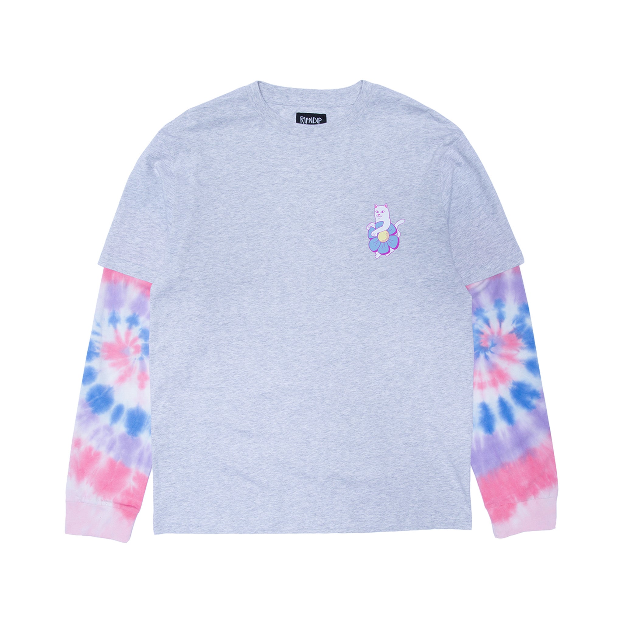  Nature Is Healing Double Sleeve Tee (Ash Heather/Pink)、mySite、merchandisen