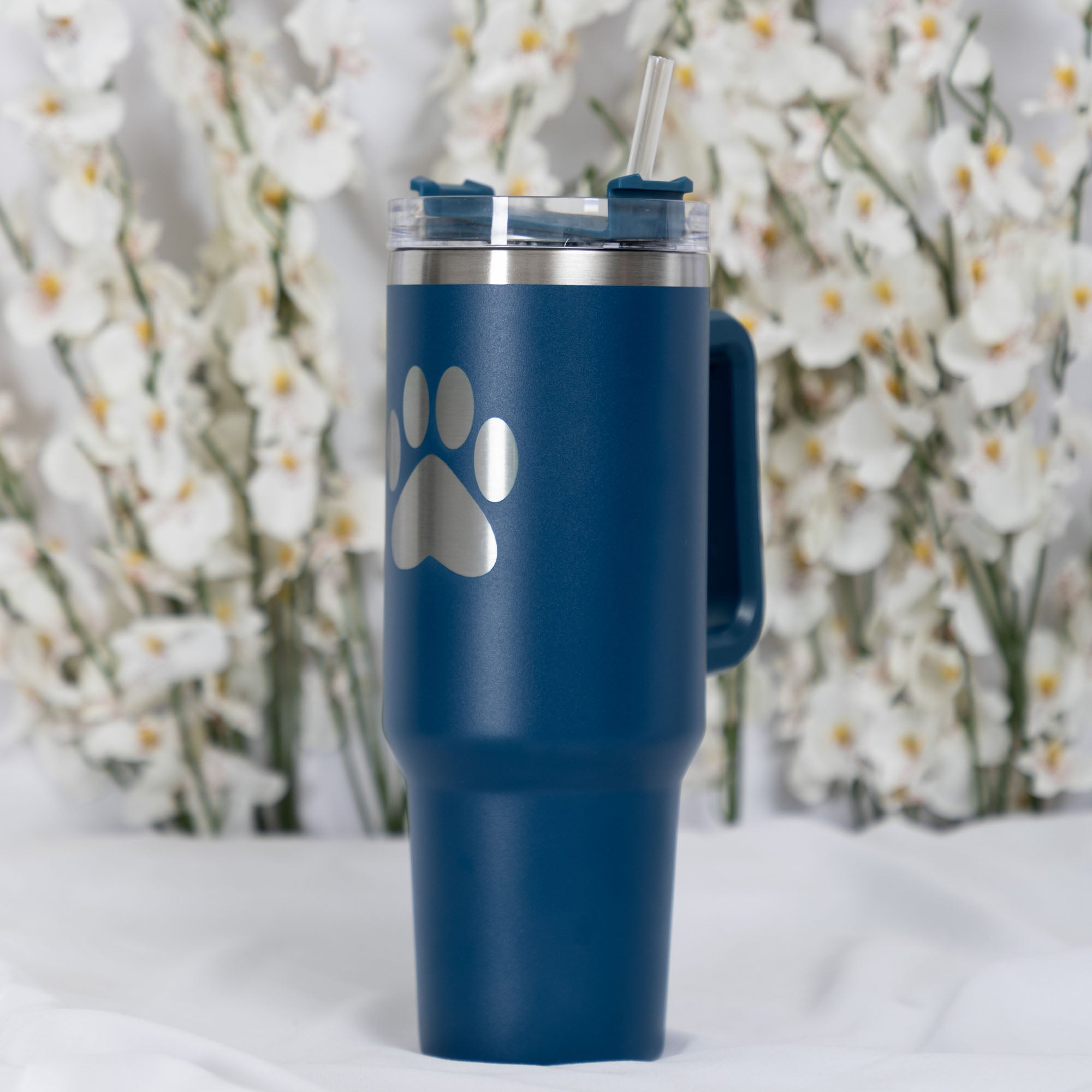 Paw Print Vacuum Sealed Stainless Steel Tumbler - 40 oz、mySite、camillekostekn