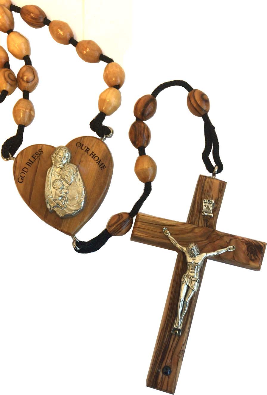 Holy Land Market Olive Wood Wall Hanging Rosary with Certificate and Gift Box ( 39 Inches Long )、mySite、topwebapps