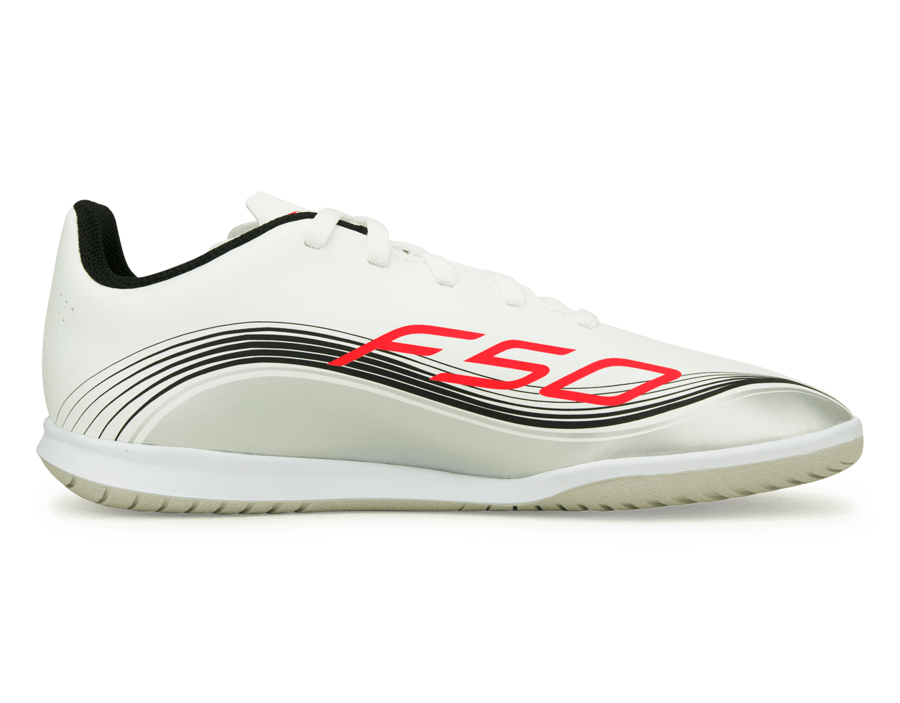 adidas Kids F50 Club Messi IN White/Red/Silver、mySite、noshort