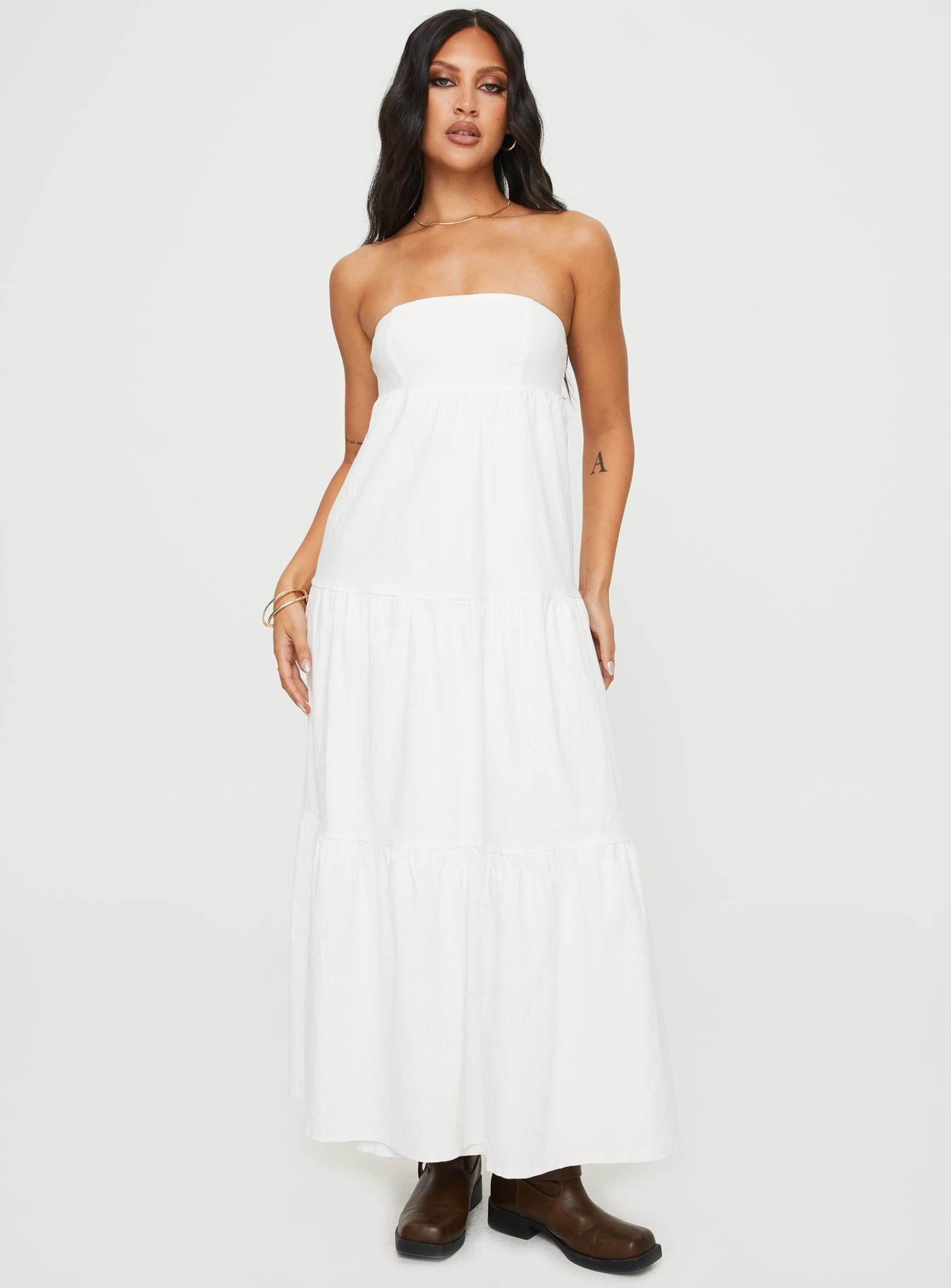 Osment Maxi Dress White、mySite、solidvoid
