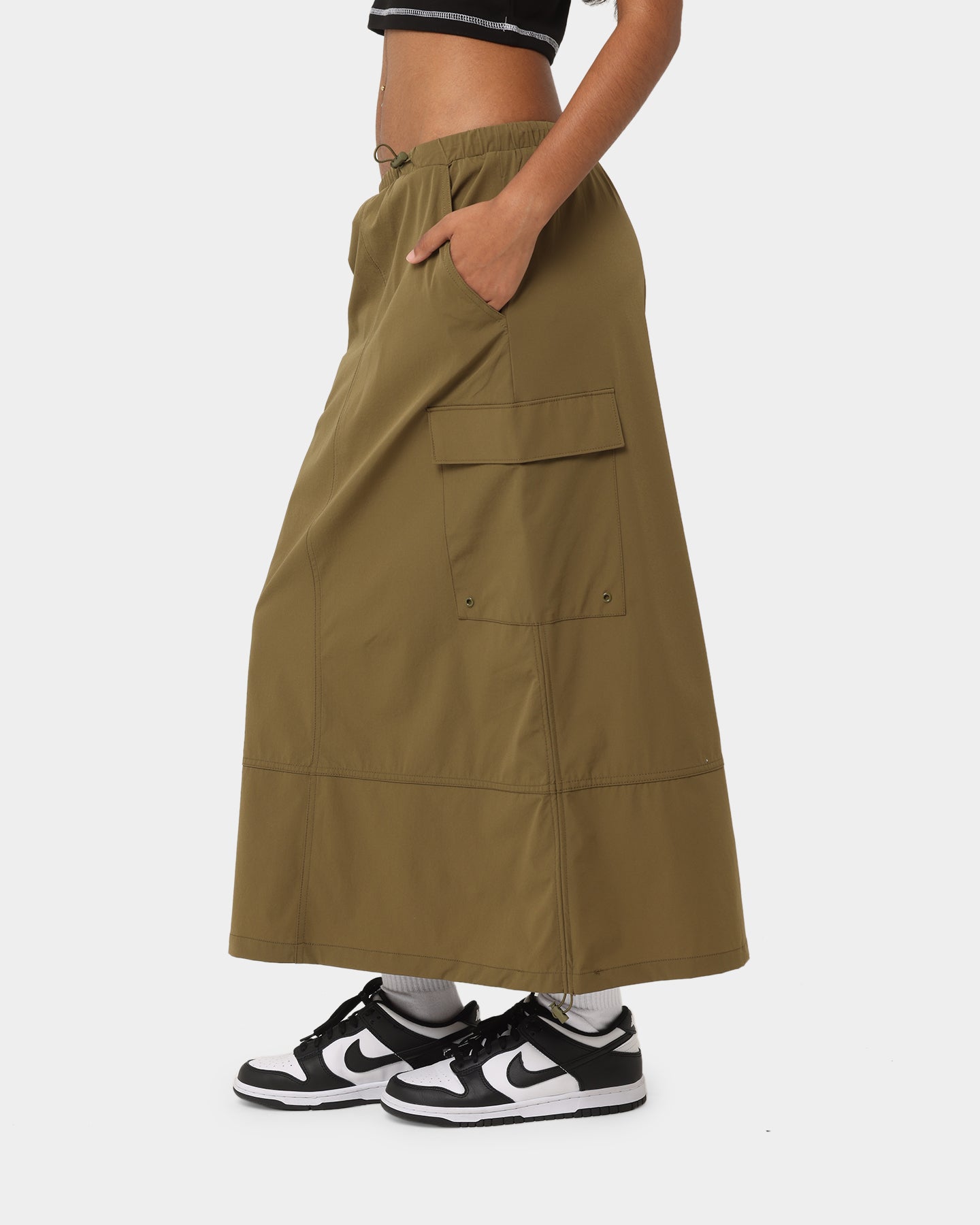 MNML Women's Parachute Maxi Skirt Khaki、mySite、zt4zffjzw