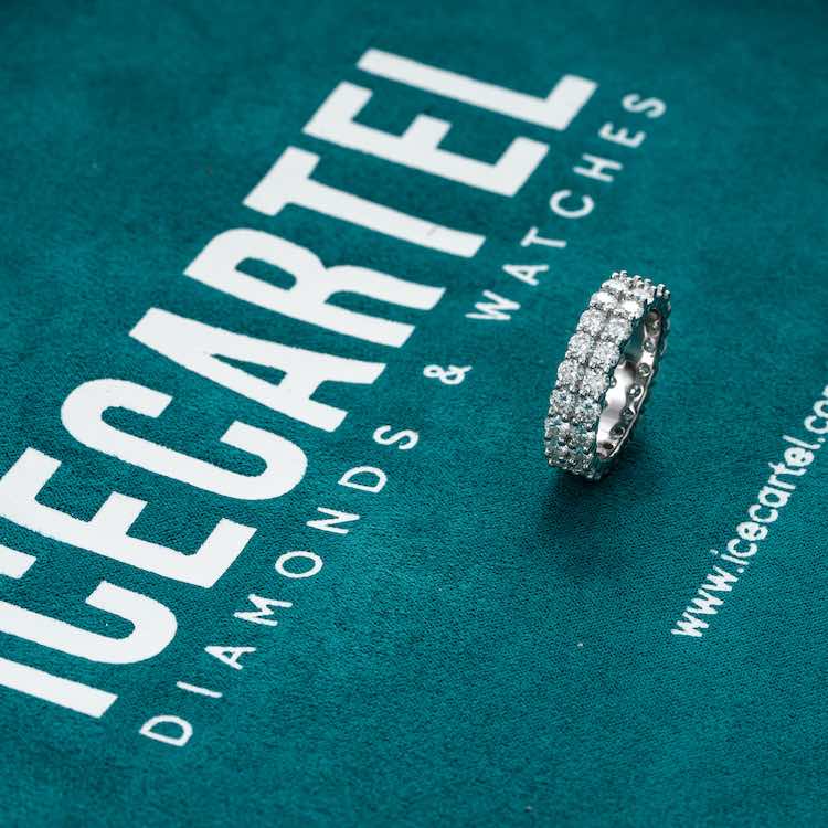 2-Row Moissanite Band Ring 14K Gold、mySite、hinf8tx79