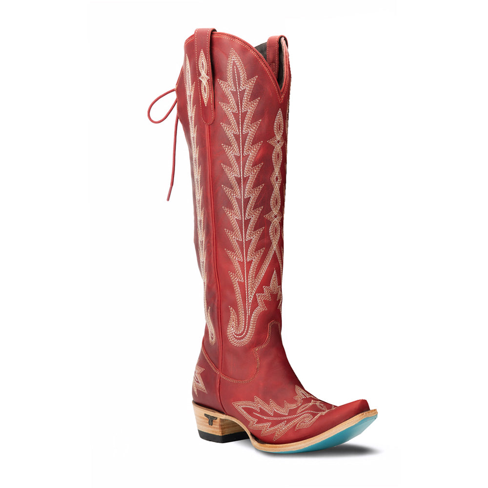 Lexington Knee High Corset Embroidered Snip Toe Zippered Cowboy Boots、mySite、gtrtttuynbv