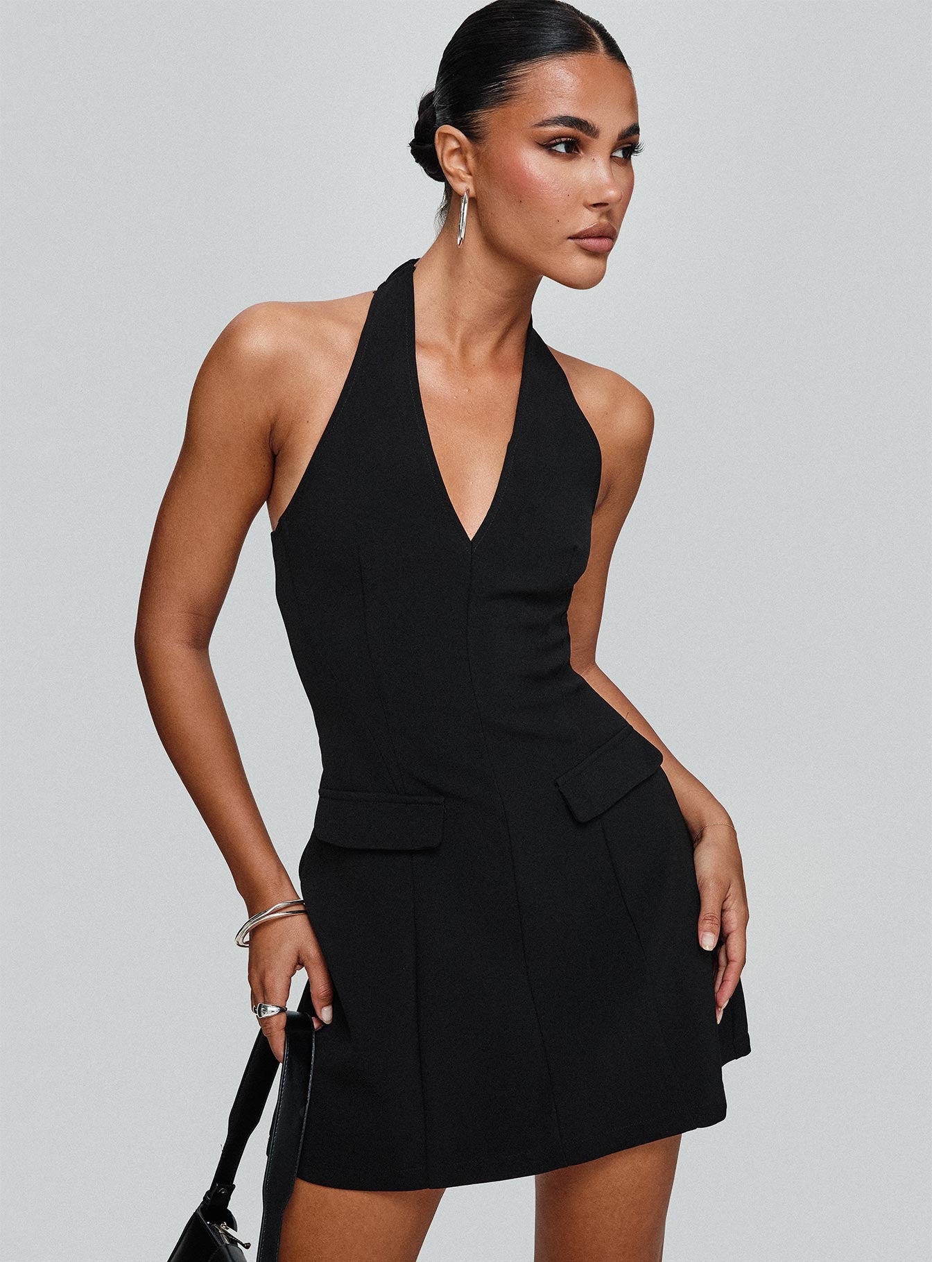 Emanuela Halter Mini Dress Black、mySite、solidvoid