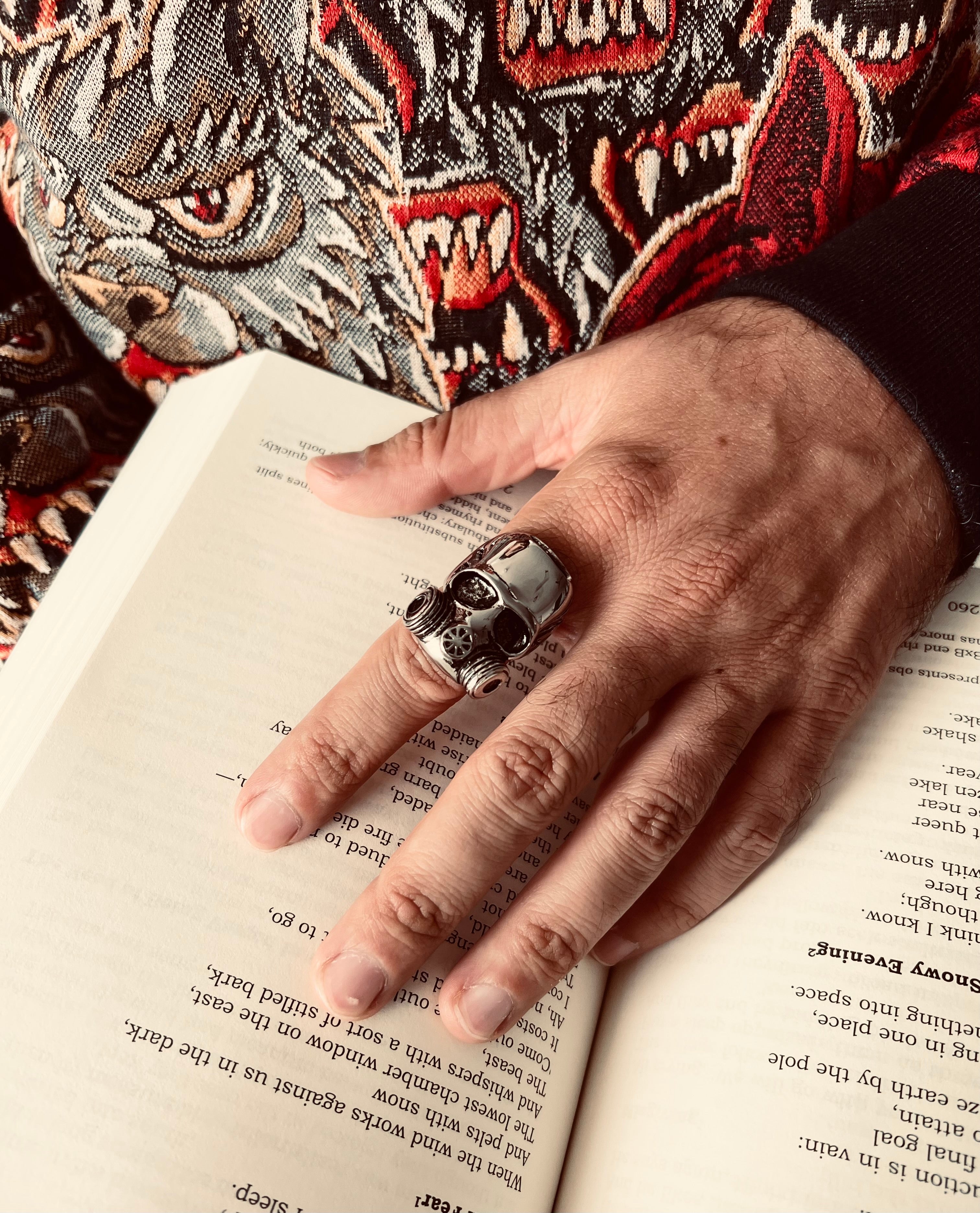 Stainless Steel Gas Mask Skull Ring / SCR4106、mySite、dreamappss