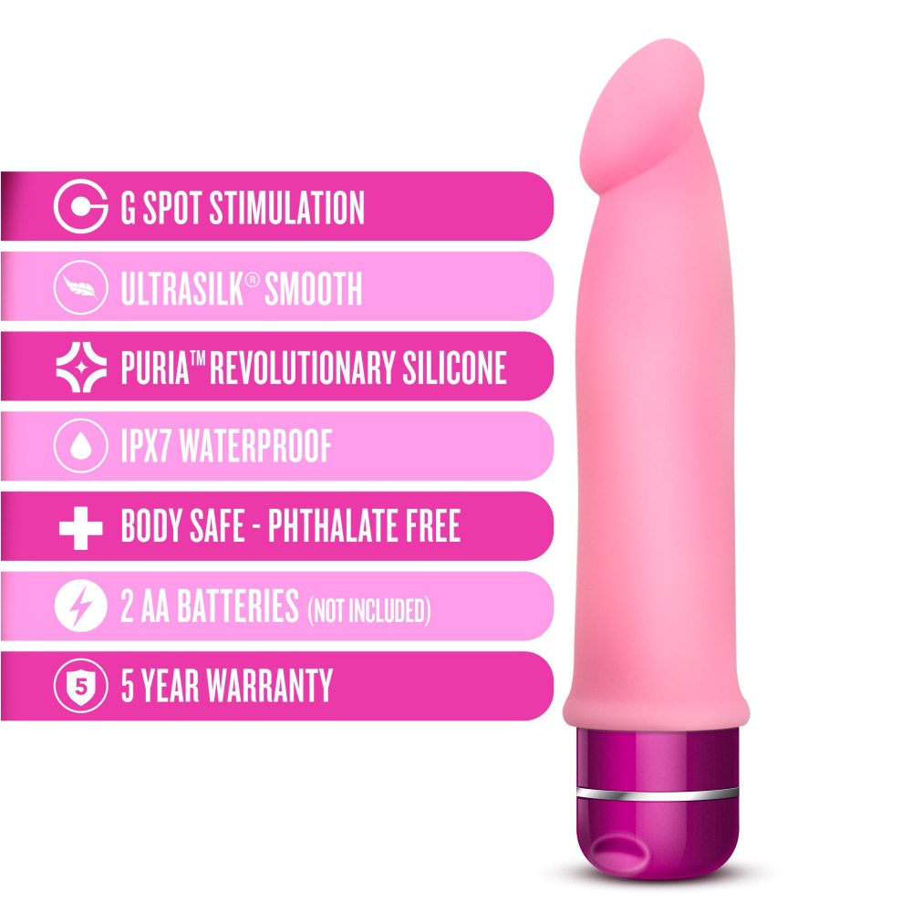 Luxe By Blush® | Purity Pink 7.5-Inch Long Vibrating Dildo、mySite、bottomscart