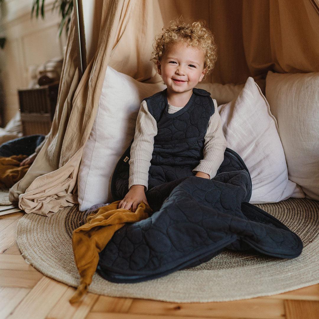  Merino Kids Go Go Sleeping Bag - Winter Weight - Quilted Riverstone - Dark Slate、mySite、merchandisen