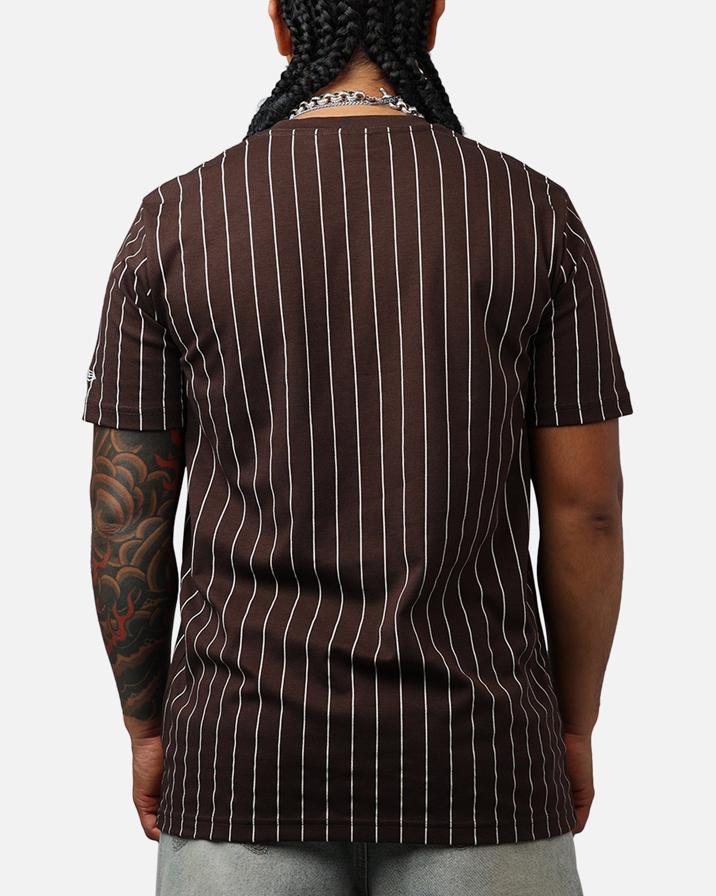 New Era San Diego Padres Throwback Pinstripe T-Shirt Brown、mySite、zt4zffjzw