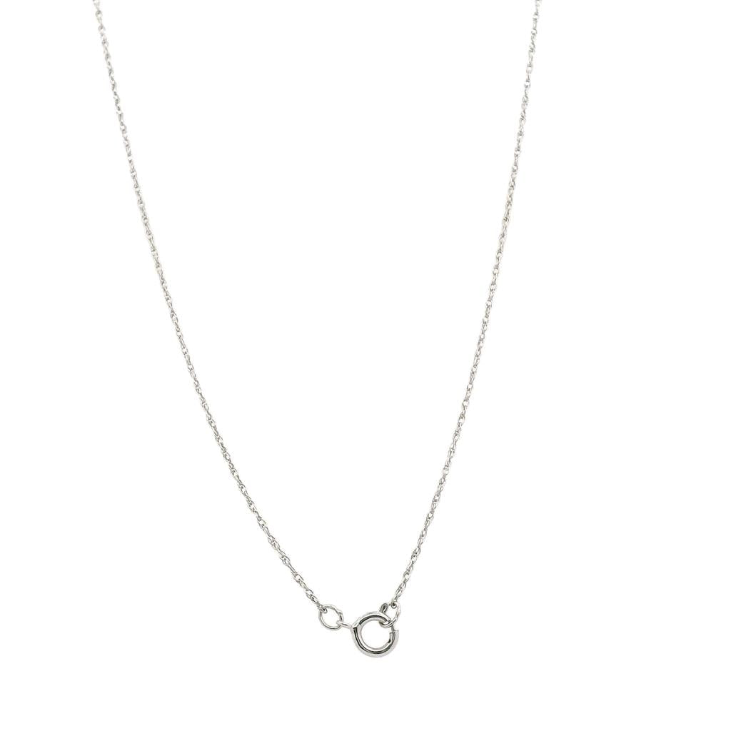 Estate 14K White Gold 0.16ctw Diamond Drop Necklace、mySite、botmansion