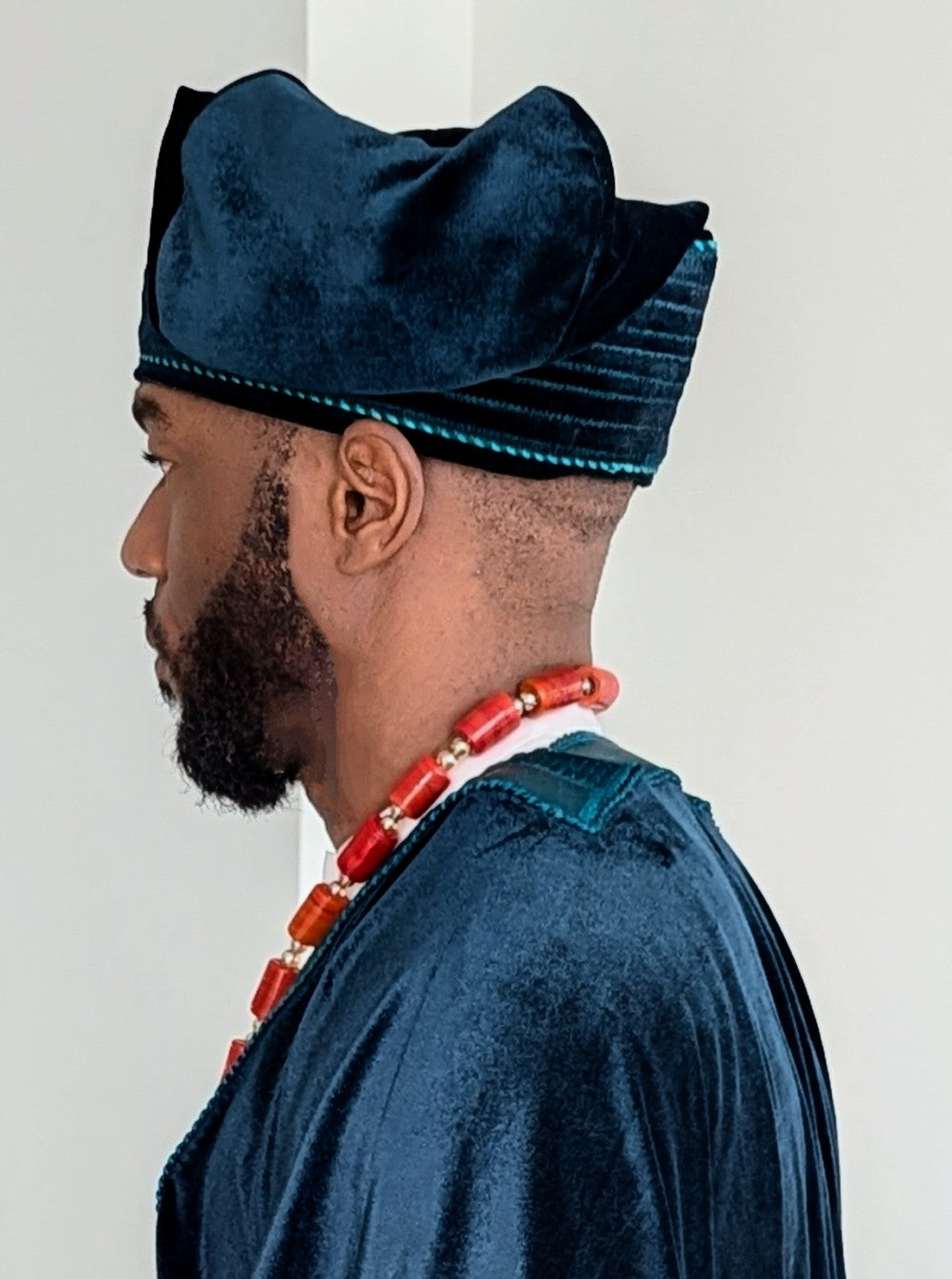 Dupsie's Odunayo Emerald Green Velvet Kufi Cap Hat DPHEGV29、mySite、solidvoid