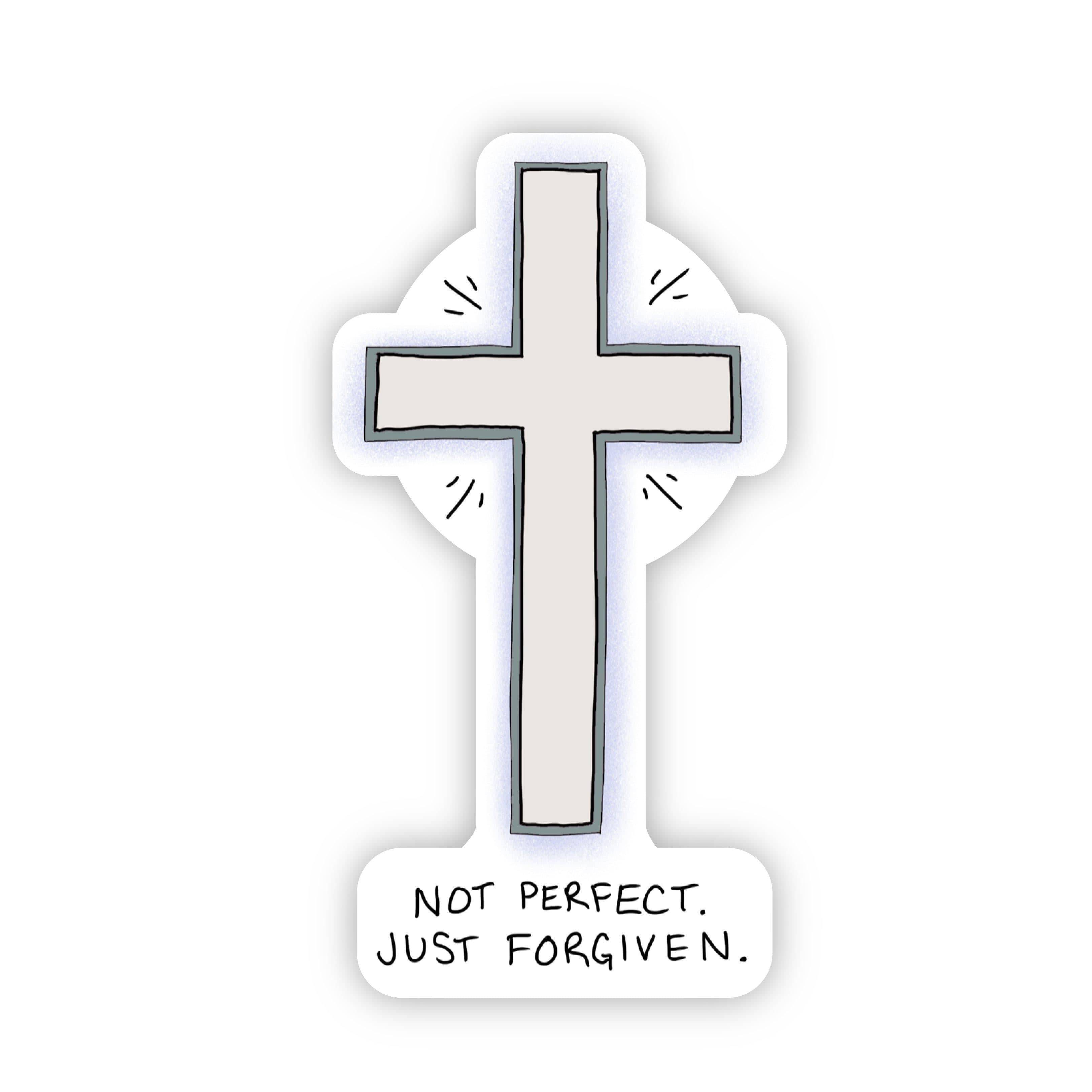  Cross - Not Perfect. Just Forgiven Christian Sticker、mySite、elrpsem3k
