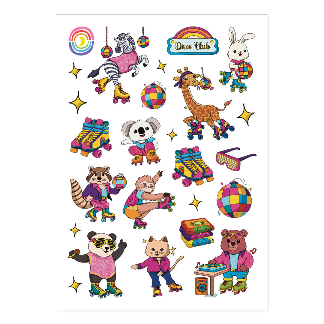  Animal Roller Disco Hologram Sticker Sheet、mySite、ghnorth