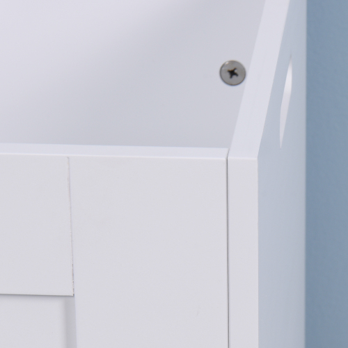 White Lift Top Entryway Storage Cabinet with 2 Safety Hinge, Wooden Toy Box、、casual
