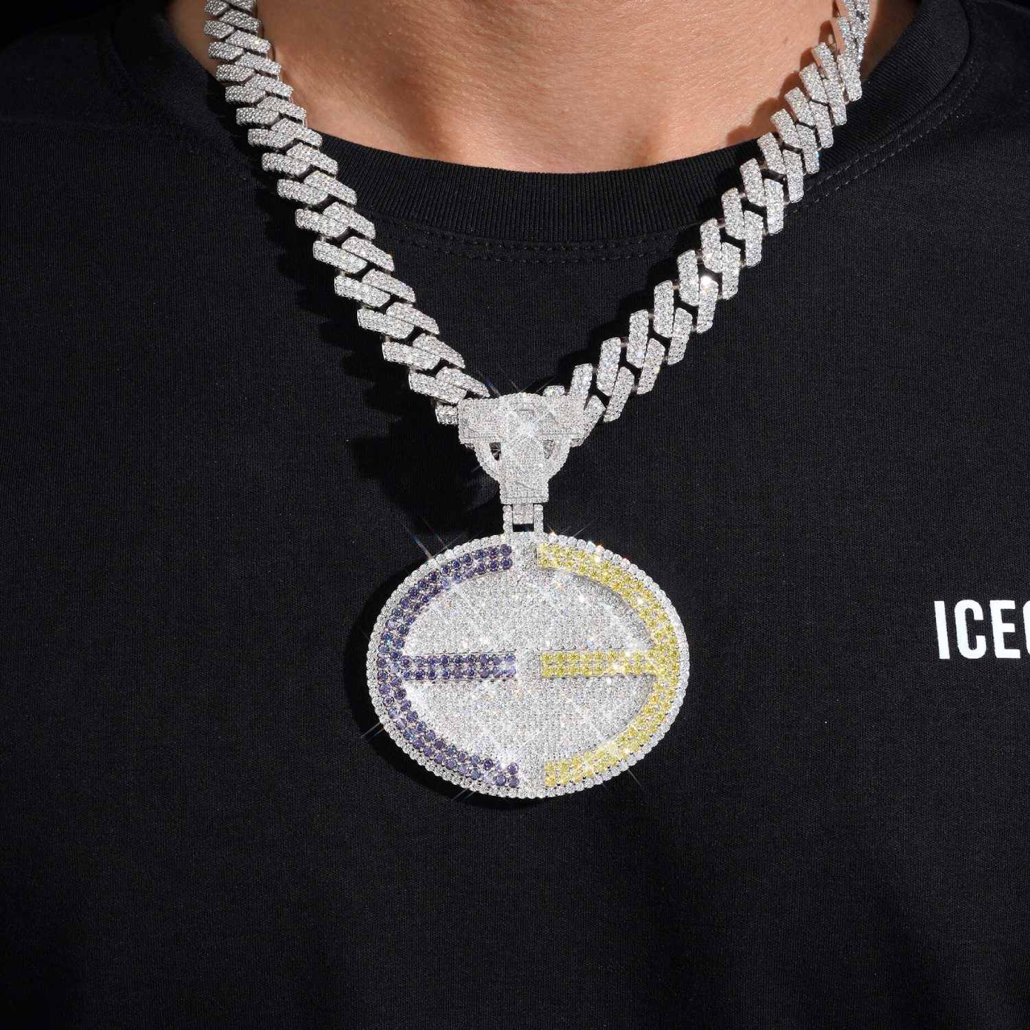 E 茙 Custom Circle Moissanite Pendant 14K Gold、mySite、hinf8tx79