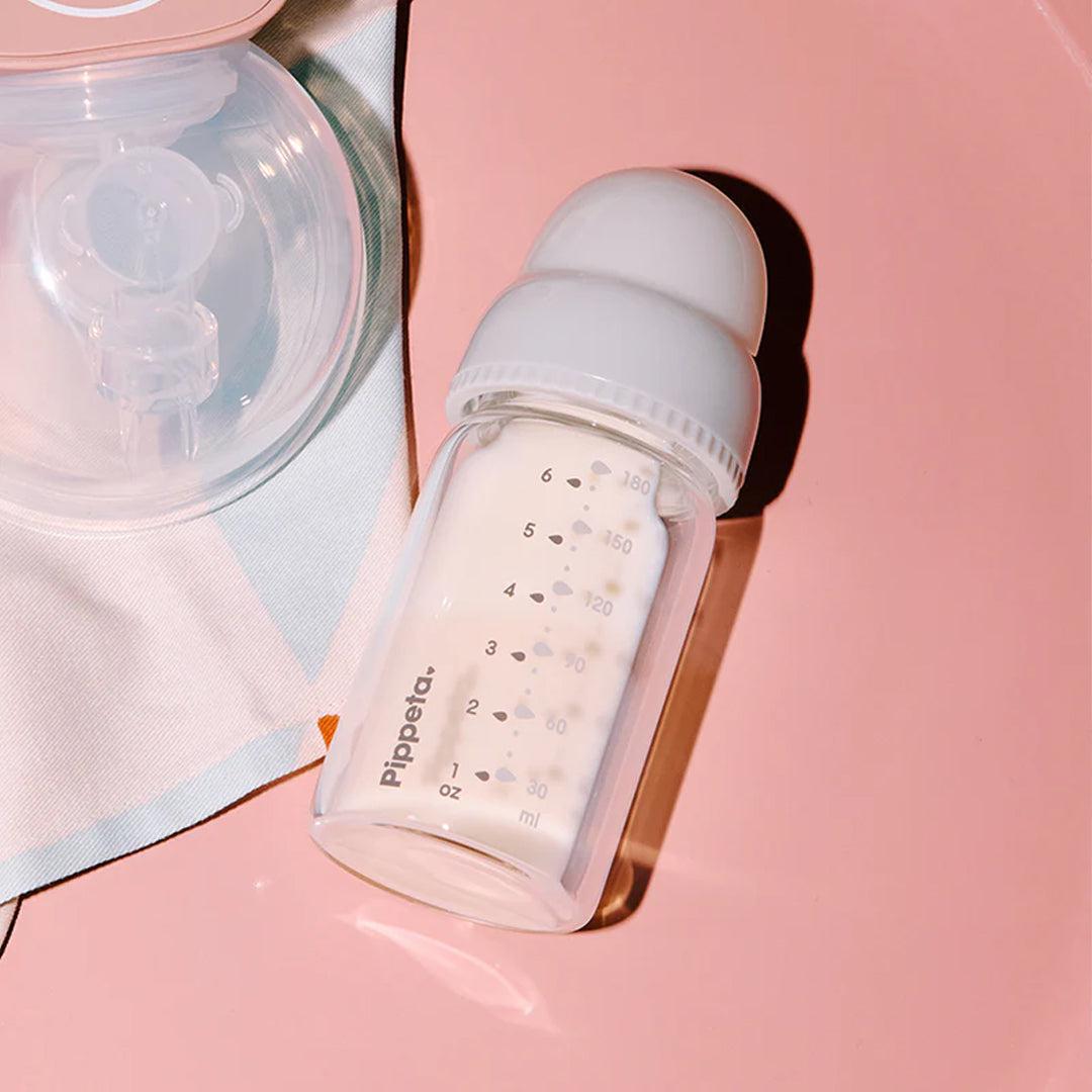  Pippeta Milk Storage Bottles - Teats + Lids - 4 Pack - Ash Rose、mySite、merchandisen