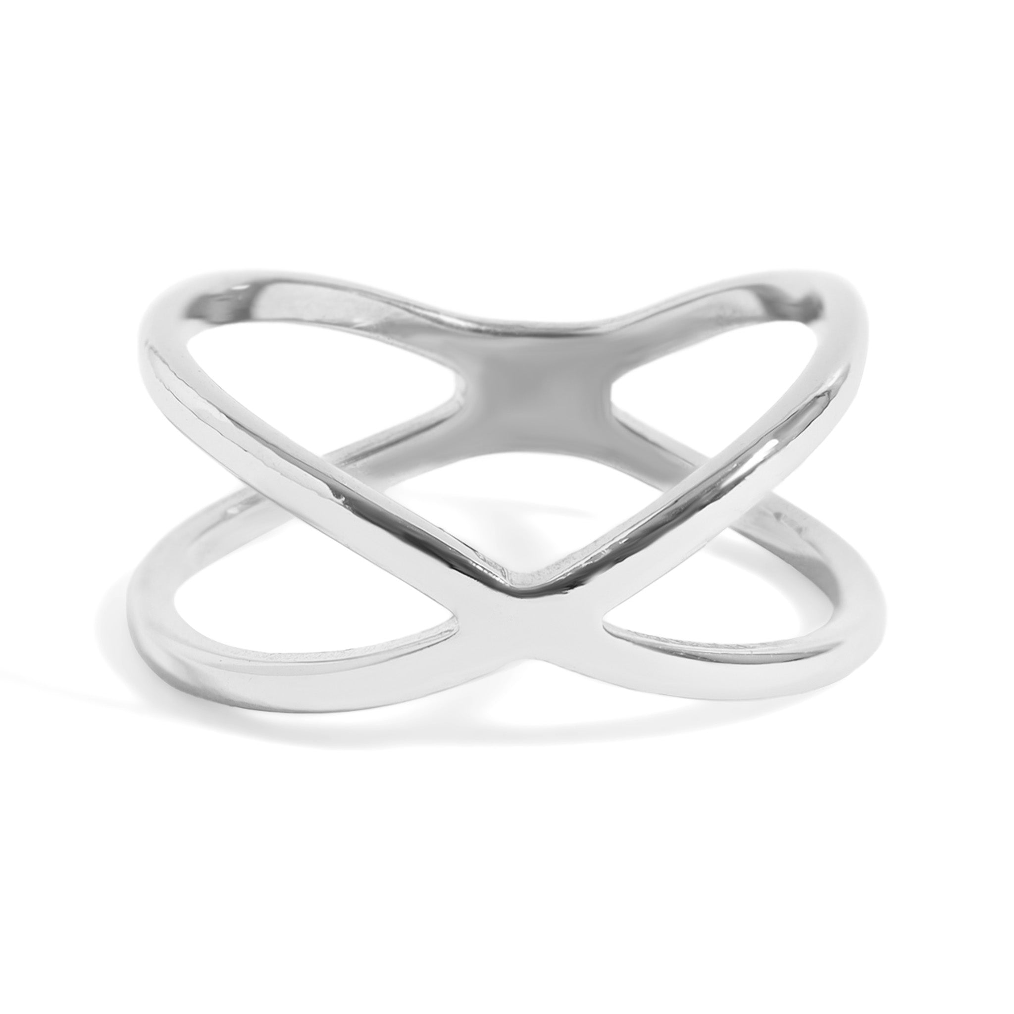 18K Gold PVD Stainless Steel Atomic X Geometric Ring / KSS0006、mySite、dreamappss