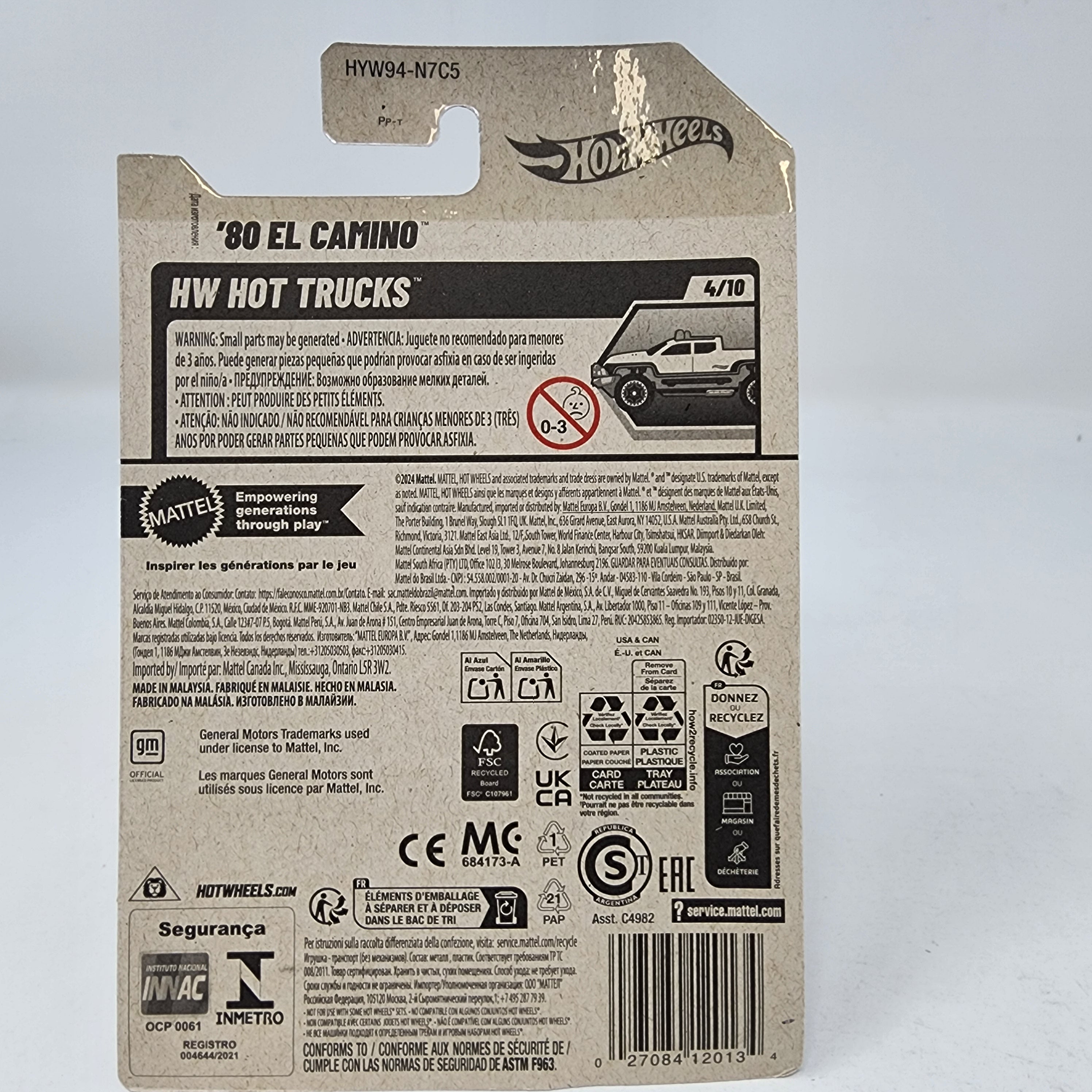 '80 El Camino #43 * Red * 2025 Hot Wheels Case B * LONG Card、mySite、hgirdovlk