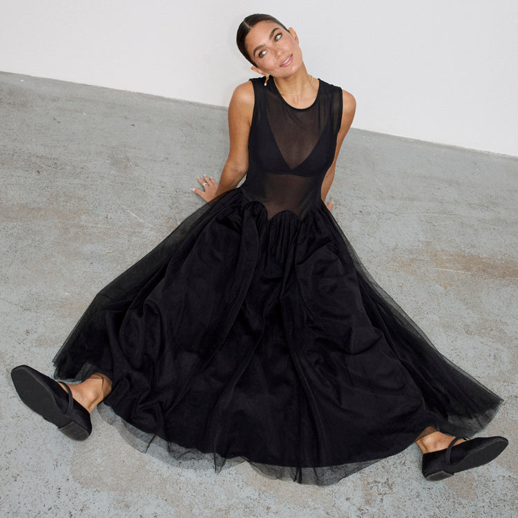 Black Mesh Monika Dress、mySite、solidvoid