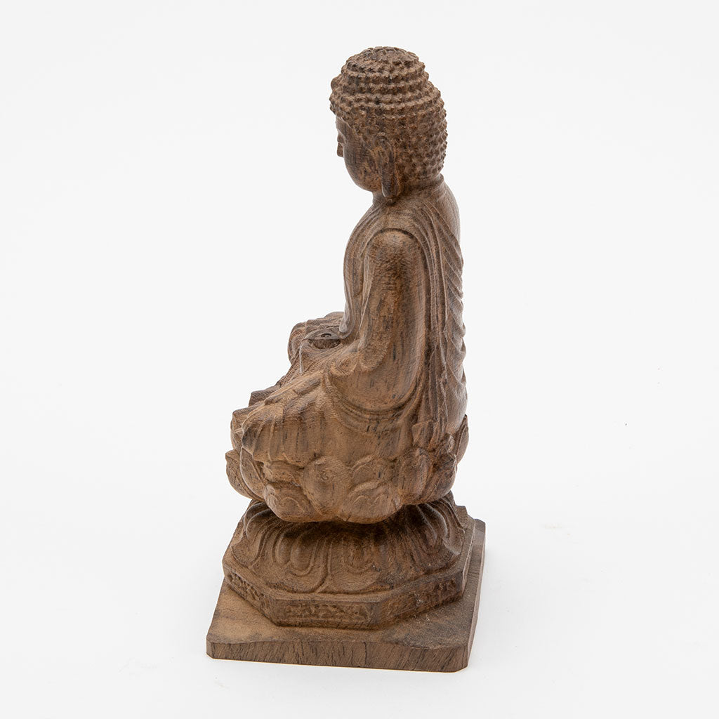 Wooden Buddha on Lotus Throne Statue - 6、mySite、topwebapps