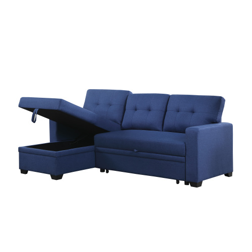 Upholstered Pull out Sectional Sofa with Chaise、、casual