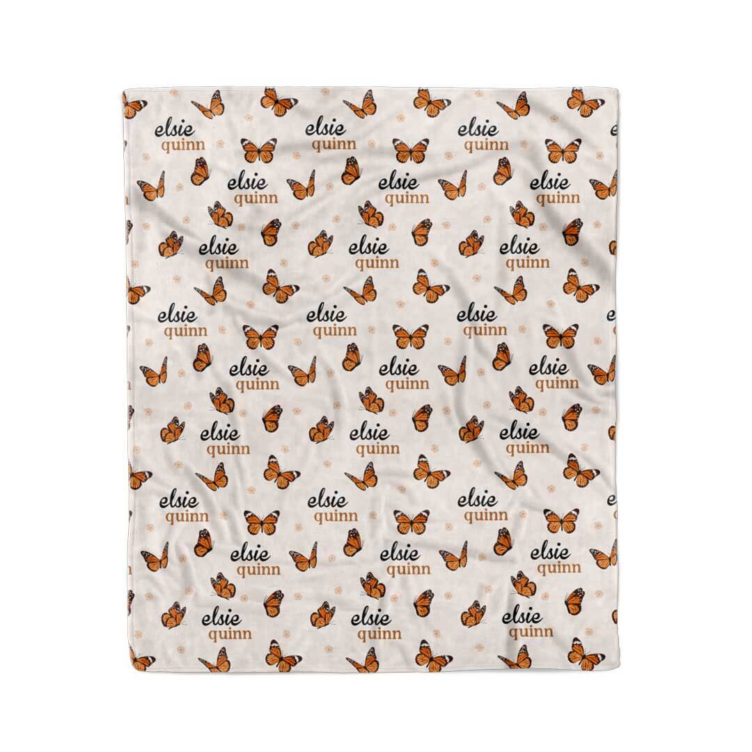  Butterfly Kisses Personalized Kids Blanket、mySite、layawaytickets