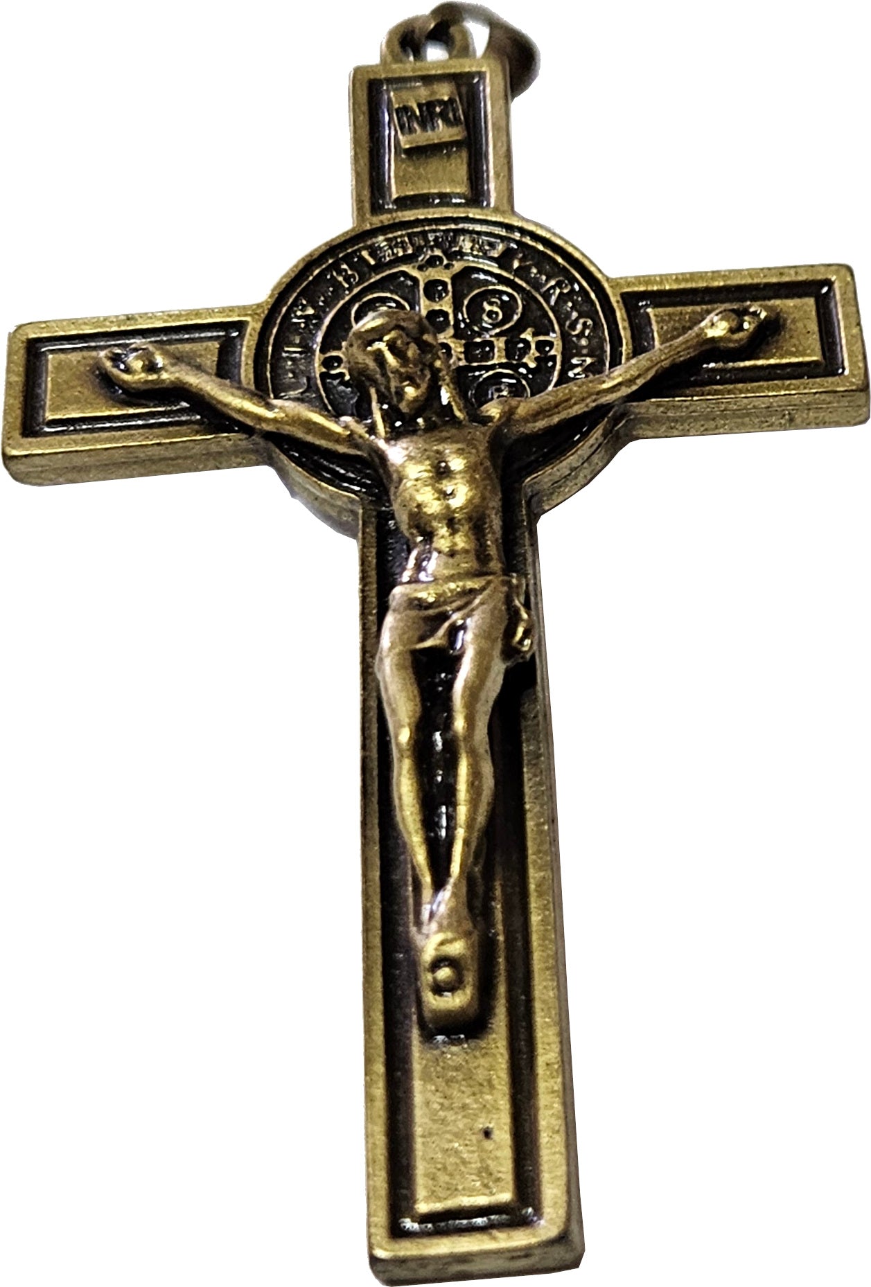 St. Benedict Rosary crucifix Golden - Extra Large - Bronze grade A (7.5 cm-3 Inches )、mySite、topwebapps