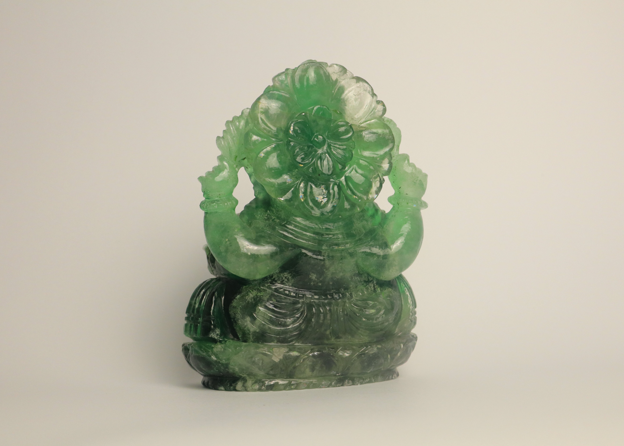 Ganesha Statue - Green Fluorite (16cm)、mySite、topwebapps